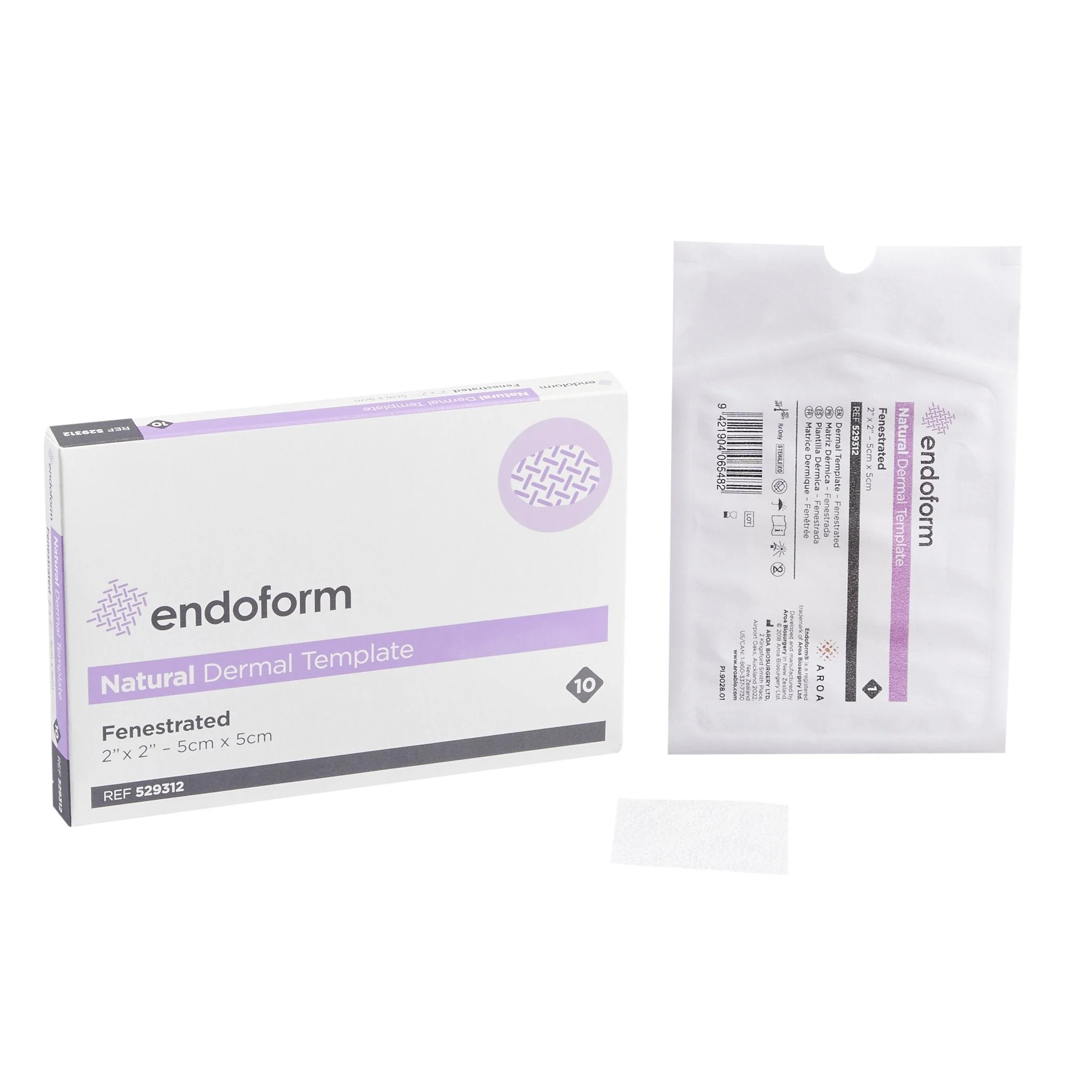 Collagen Dressing with ECM Endoform Natural – Fenestrated 2 X 2 Inch Fenestrated Square Sterile