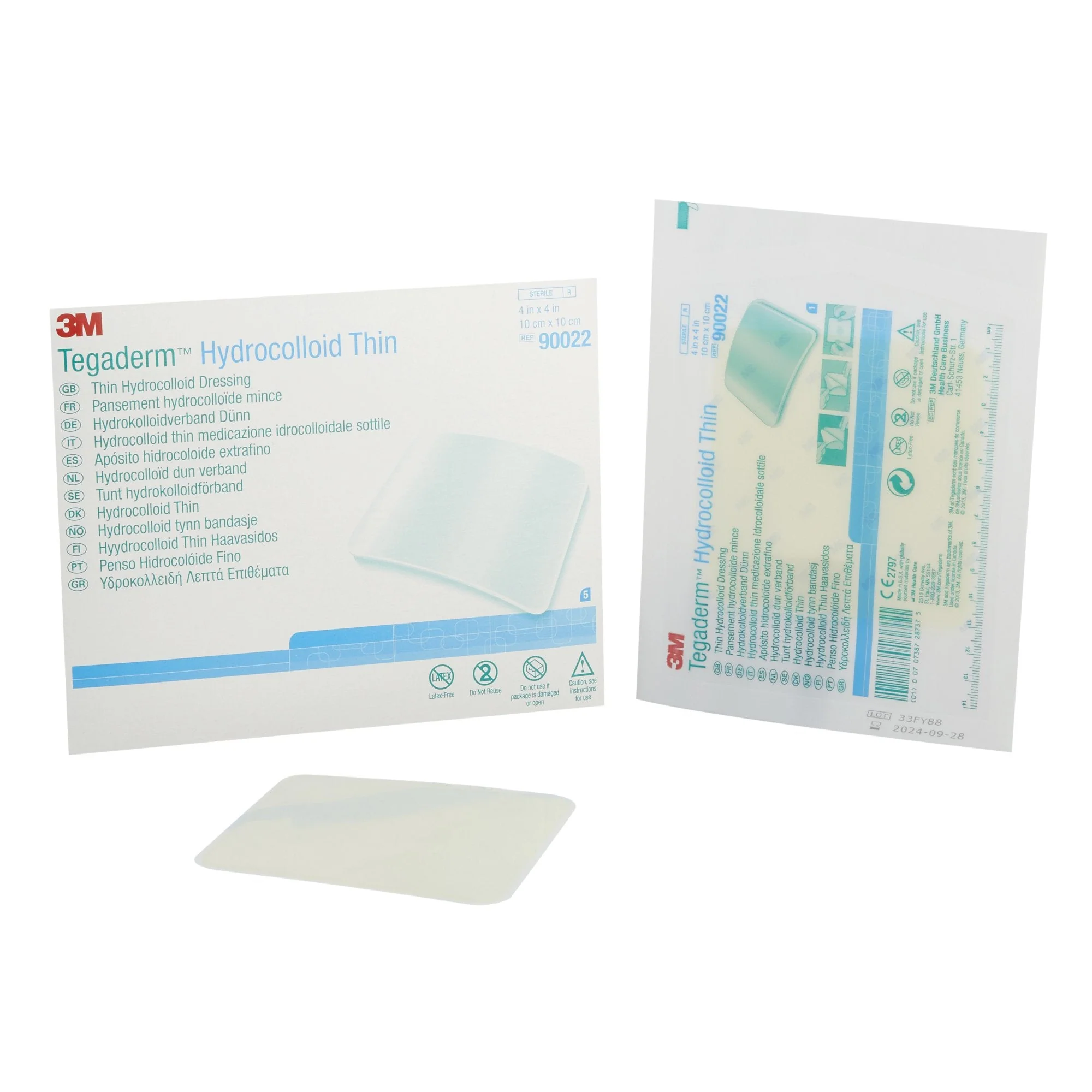 Solventum Corporation 3M Tegaderm Thin Hydrocolloid Dressing, 4 x 4 Inch (100/CS)