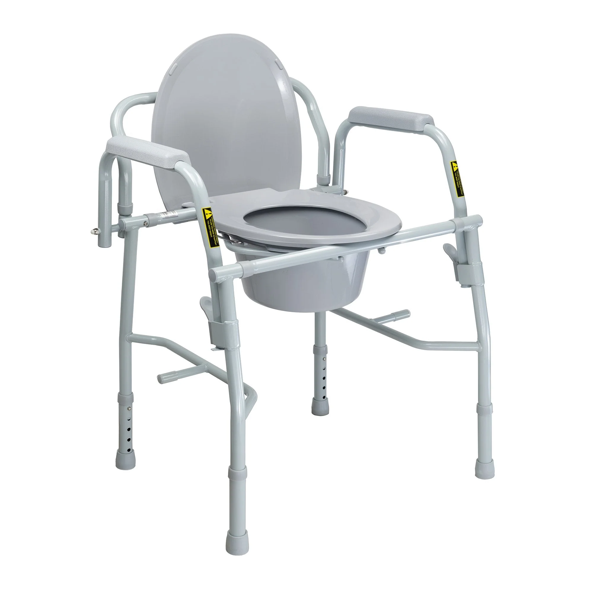 McKesson Brand McKesson Non-Folding Steel Frame Commode Chair, 13.75 in. Seat Width
