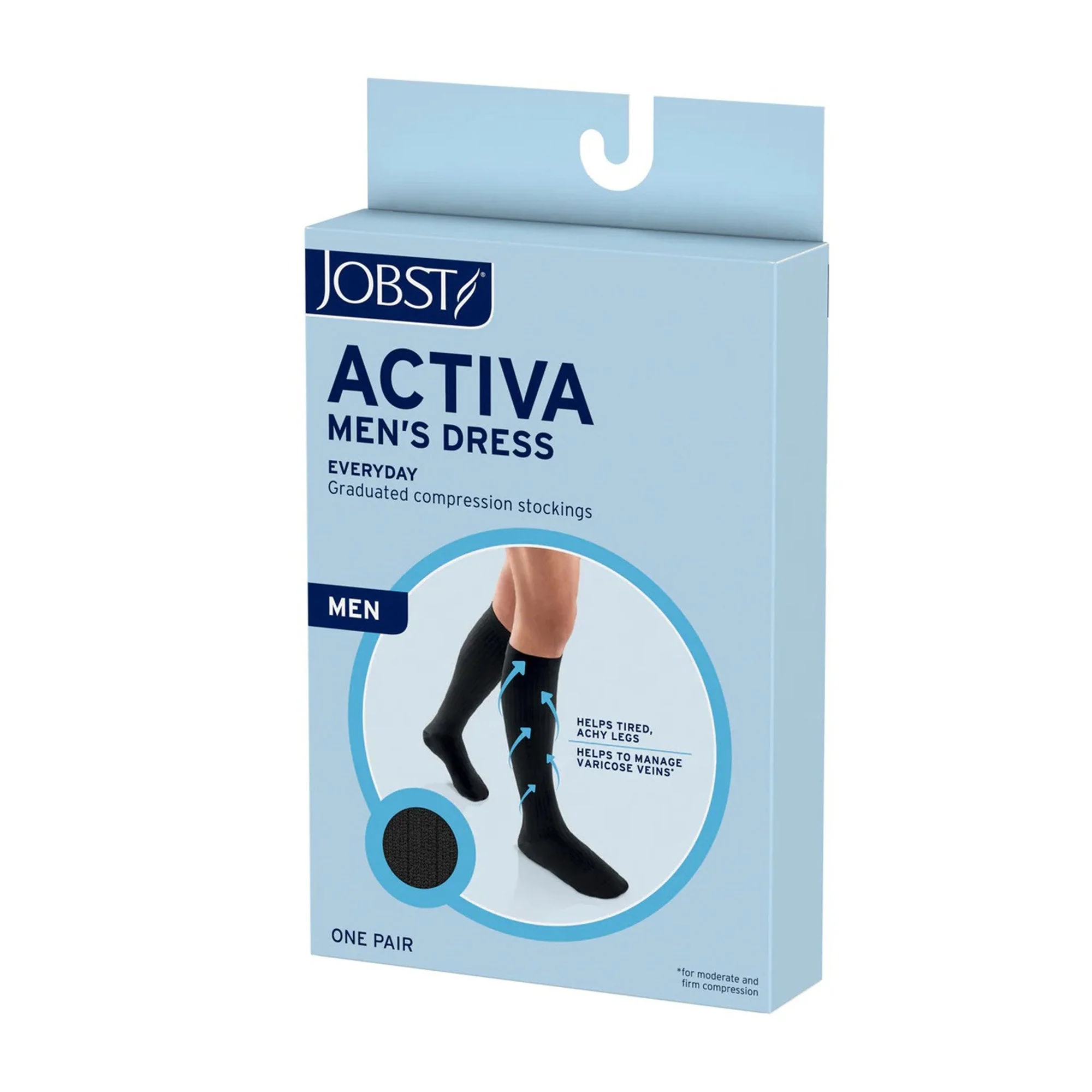 BSN Medical Compression Socks Jobst Activa Knee High Large Navy Blue Closed Toe