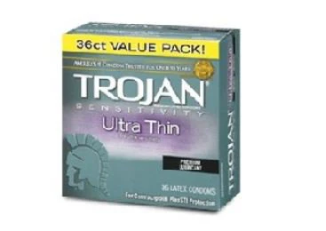 Condom Trojan Lubricated One Size Fits Most 36 per Box