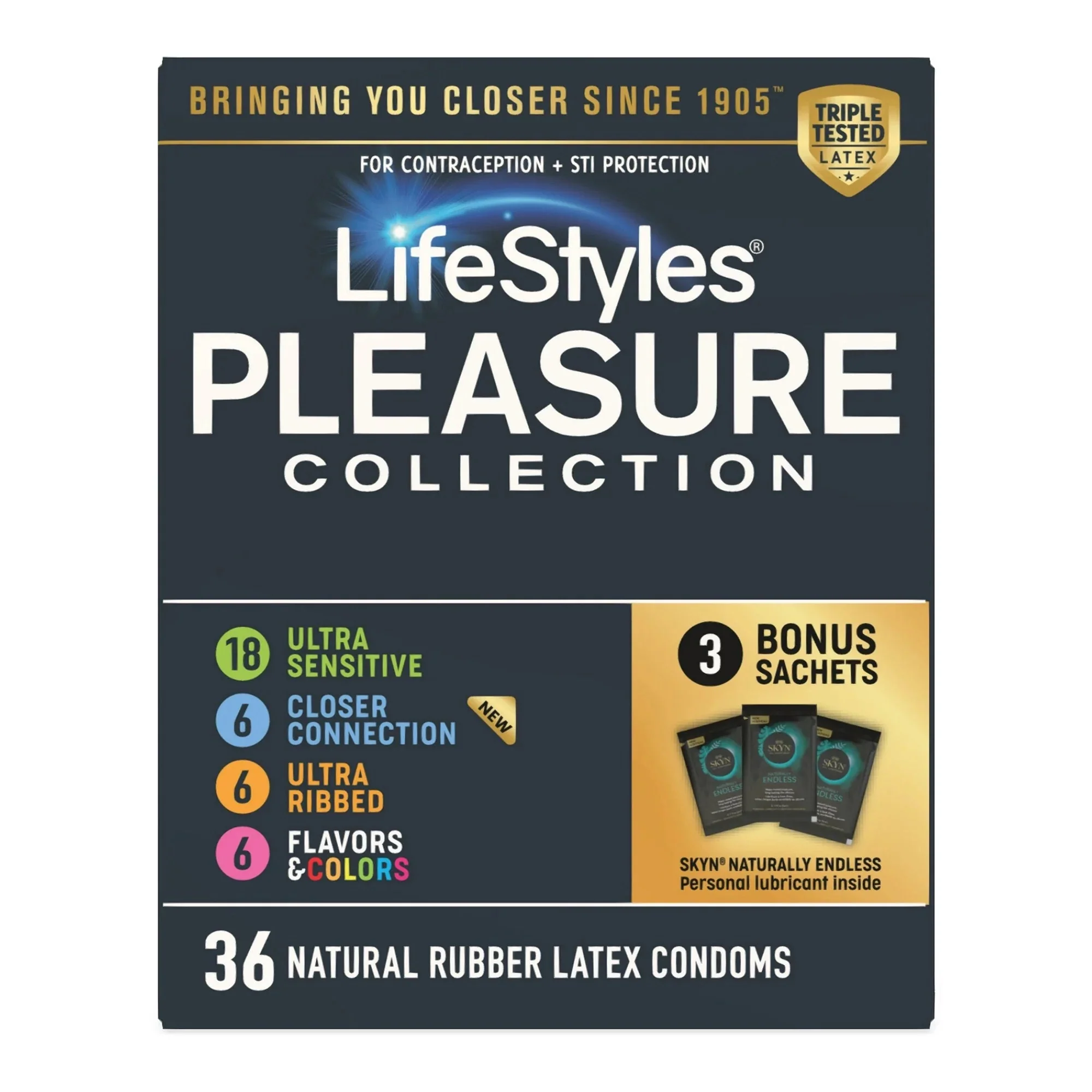 Sxwell USA Lifestyles Pleasure Collection Condom Variety Pack (24/CS)