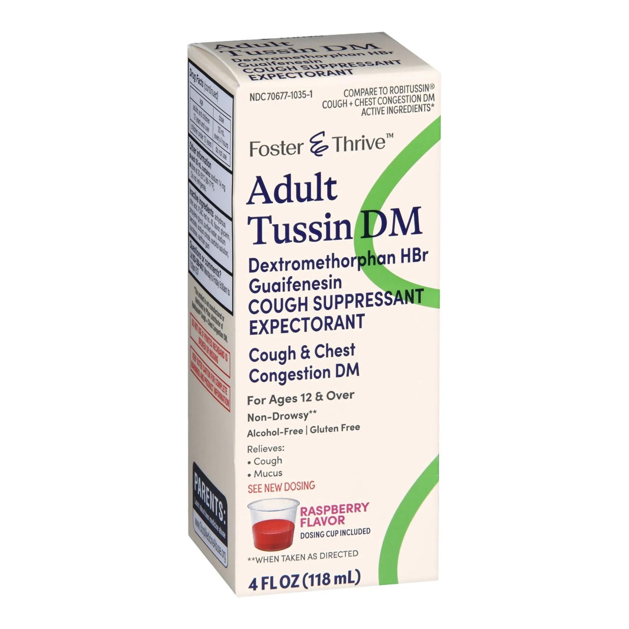 McKesson Brand Foster & Thrive Adult Tussin DM Liquid, Raspberry Flavor - Image 5