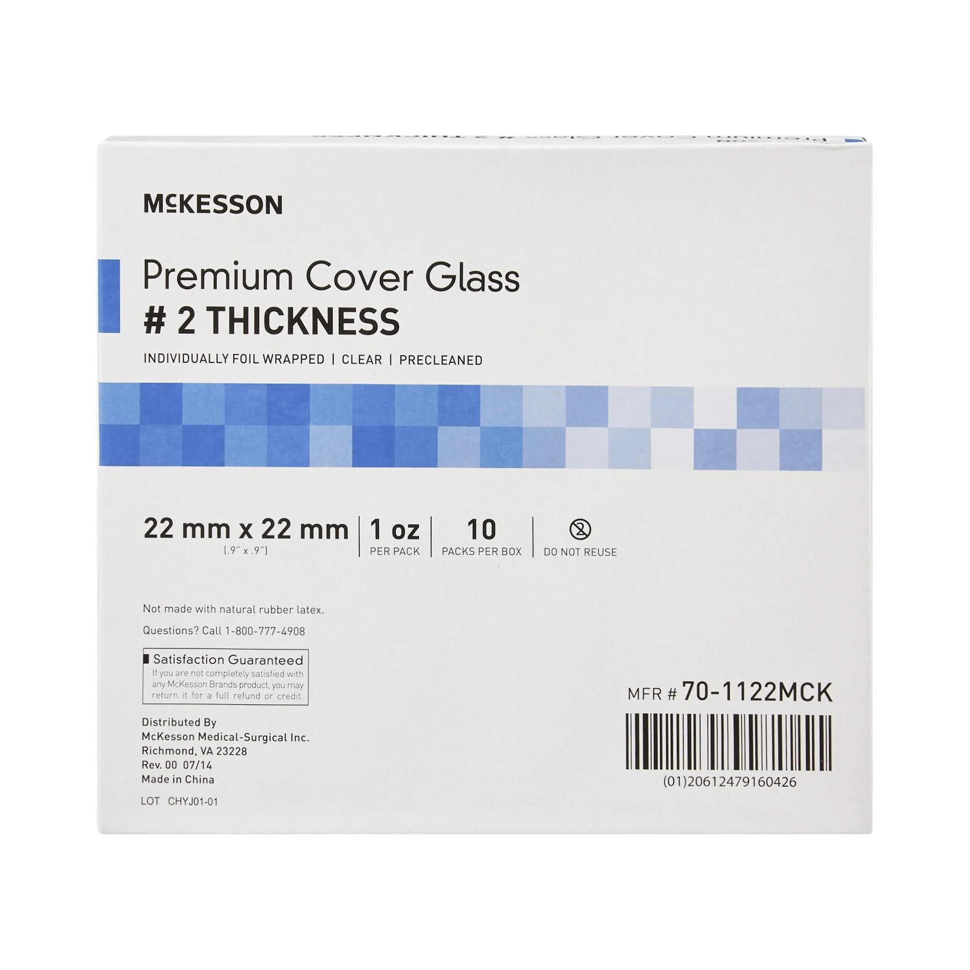 McKesson Brand McKesson Premium No. 2 Thickness Cover Glass, 22 x 22 mm (10/BX) - Image 2