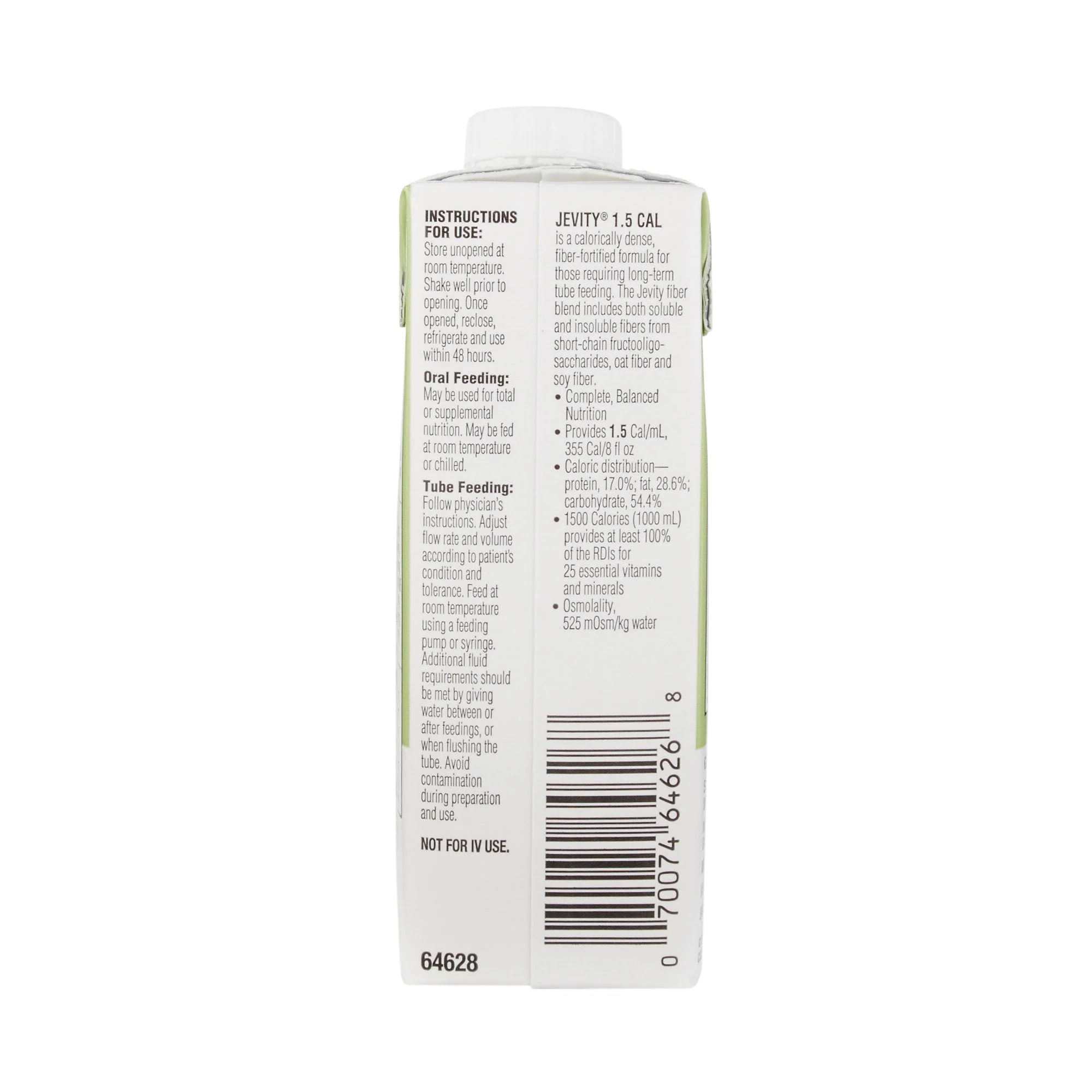 Abbott Nutrition Jevity 1.5 Cal Complete, Balanced Nutrition with Fiber, 8-ounce carton (24/CS) - Image 2