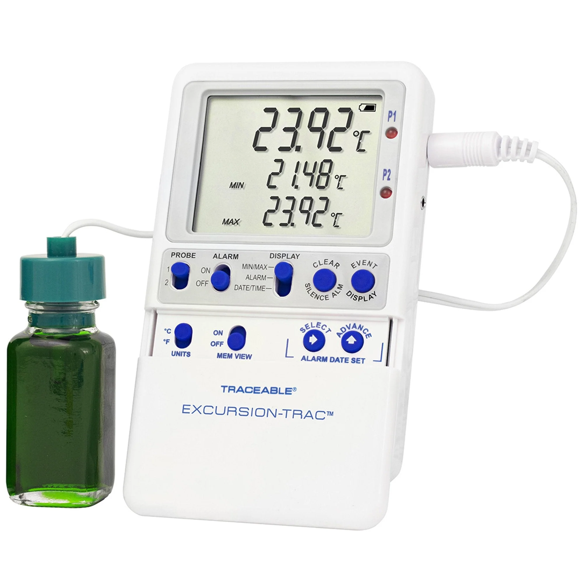 Cole-Parmer/Antylia Scientific Traceable Excursion-Trac Fridge-Freezer Thermometer w/ Alarm & Datalogger