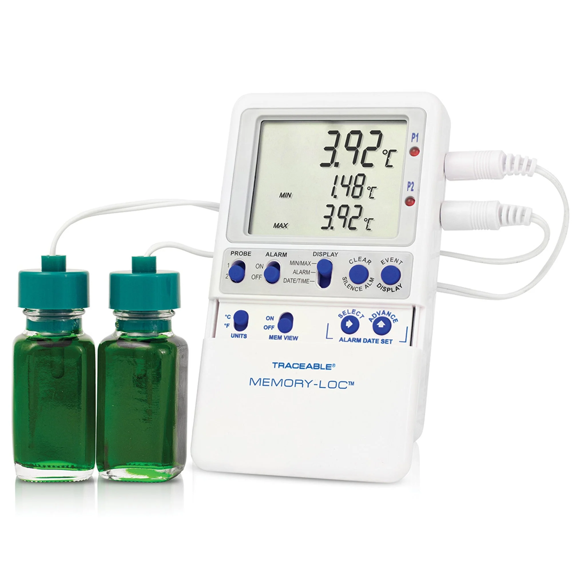 Cole-Parmer/Antylia Scientific Traceable Memory-Loc Refrigerator/Freezer Thermometer with Alarm & Data Logger