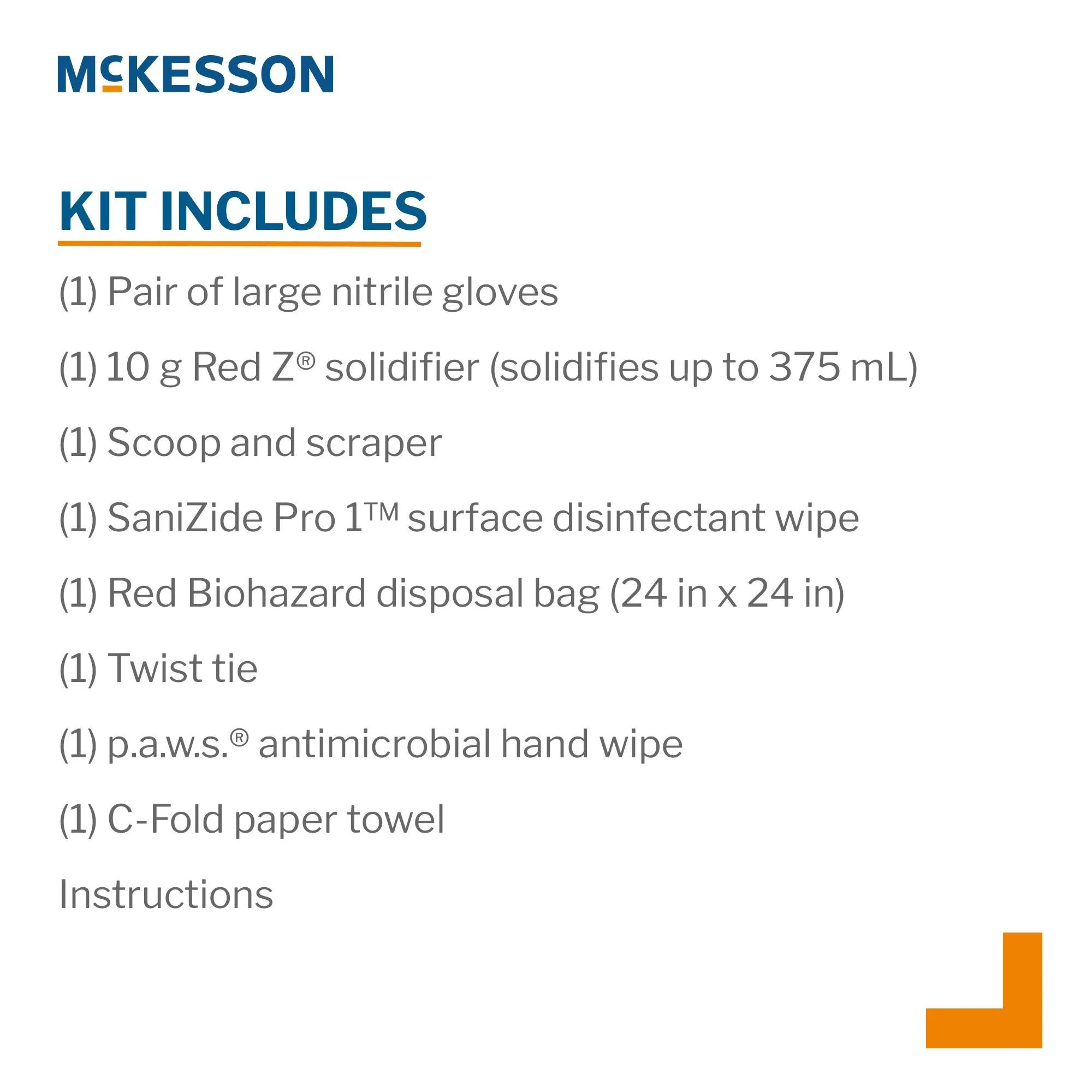McKesson Brand Deluxe Bloodborne Pathogen Spill Kit McKesson (24/CS) - Image 2