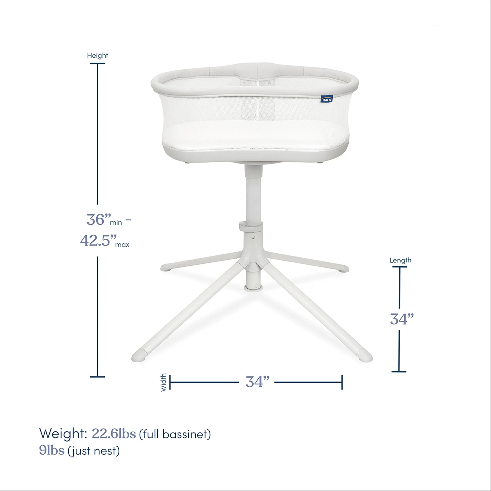 Halo Dream Inc BassiNest Swivel Sleeper 3.0 Bassinet, 13 x 22.25 x 32.25 Inch - Image 3