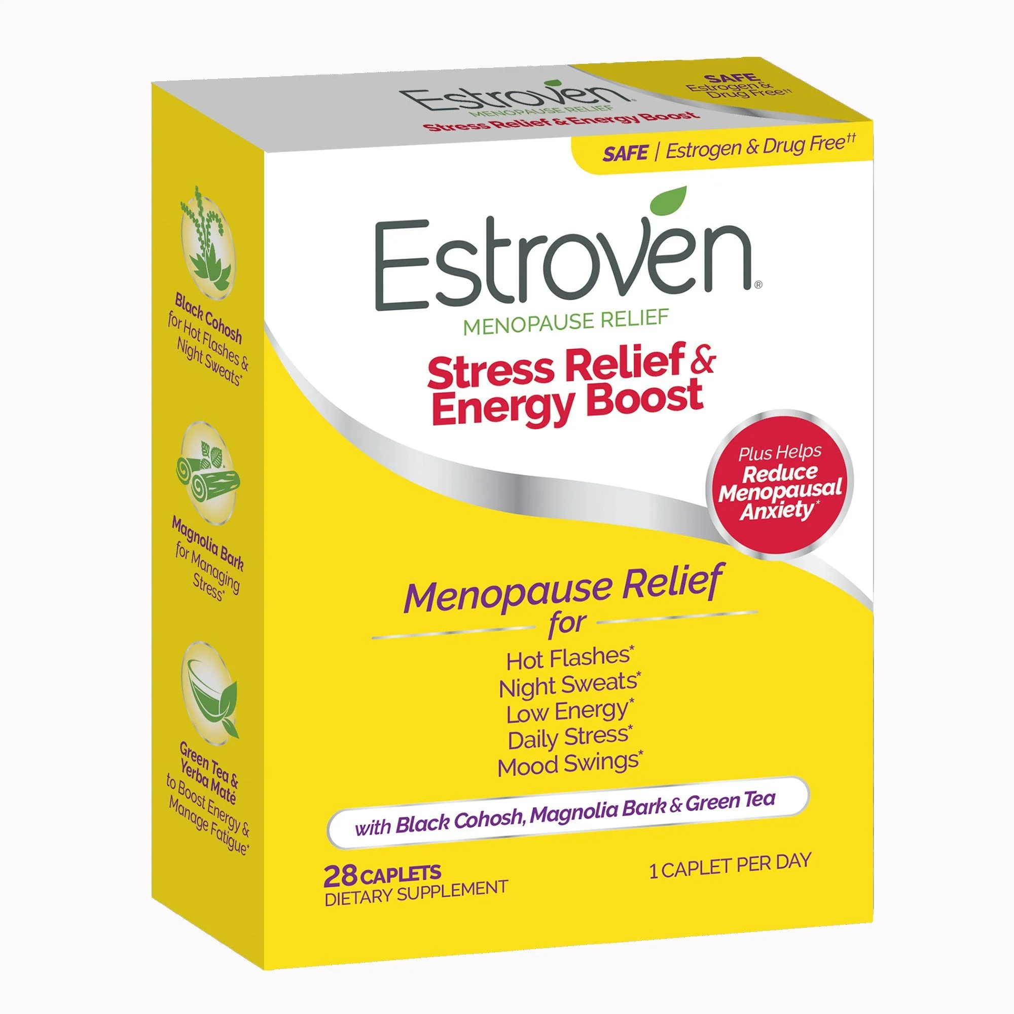 i-Health Inc Estroven Once Daily Menopause Relief Stress Relief & Energy Boost Caplets (12/CS)