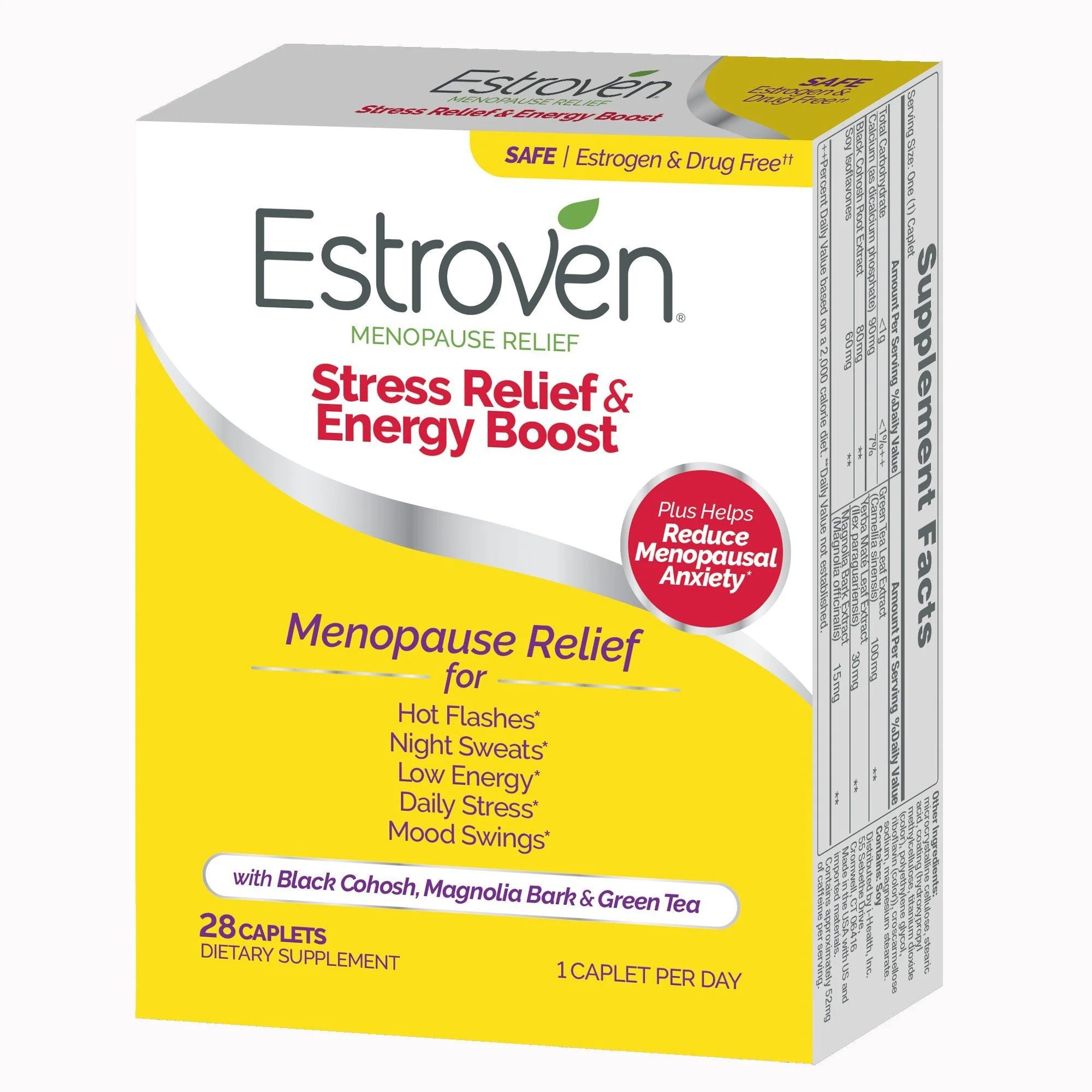 i-Health Inc Estroven Once Daily Menopause Relief Stress Relief & Energy Boost Caplets (12/CS) - Image 2