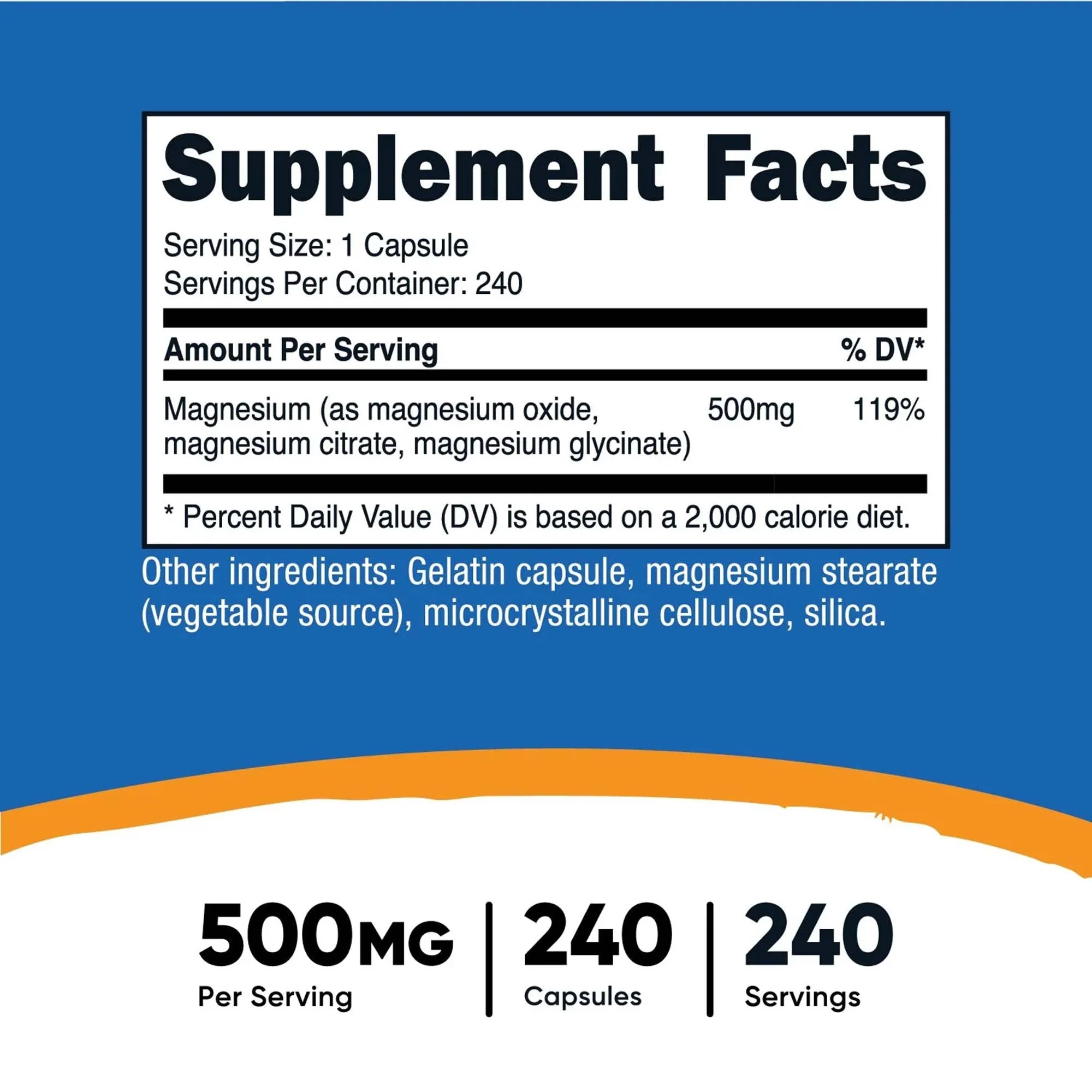 Nutricost nutricost 500 mg Magnesium Complex Extra Strength (12/CS) - Image 2