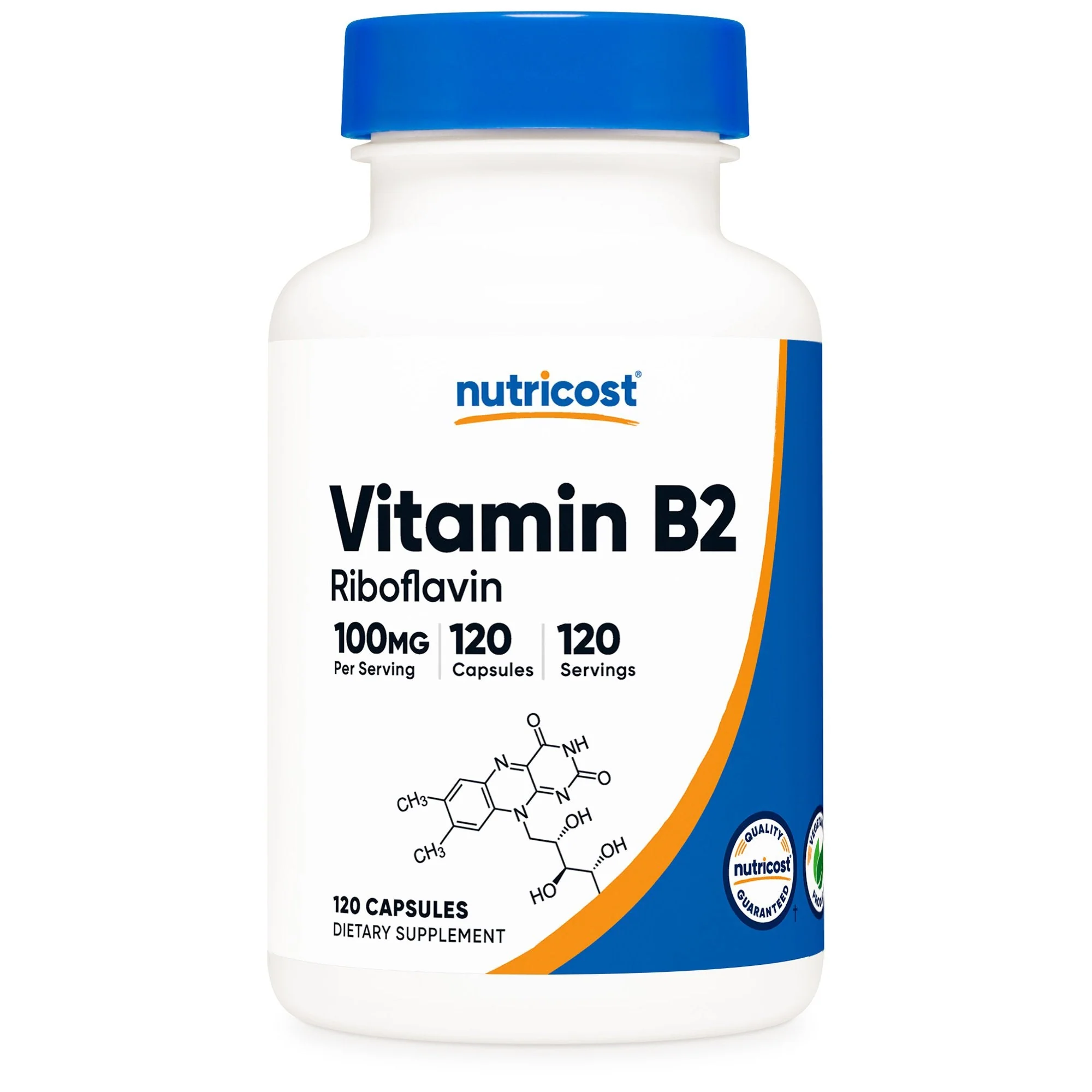 Nutricost Dietary Supplement nutricost Vitamin B2 Riboflavin Vitamin B2 100 mg Strength Capsule 120 Per Bottle (12/CS)
