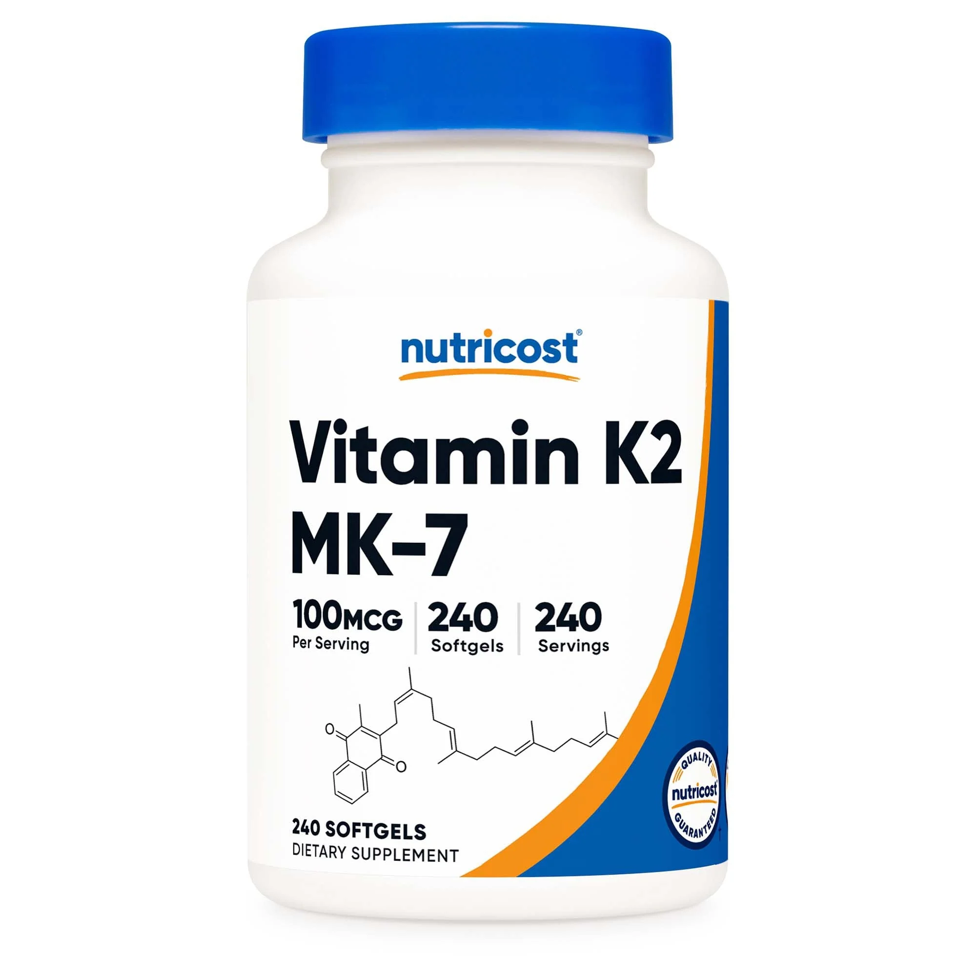 Nutricost Dietary Supplement nutricost Vitamin K2 MK-7 100 mcg Strength Softgel 240 Per Bottle (12/CS)