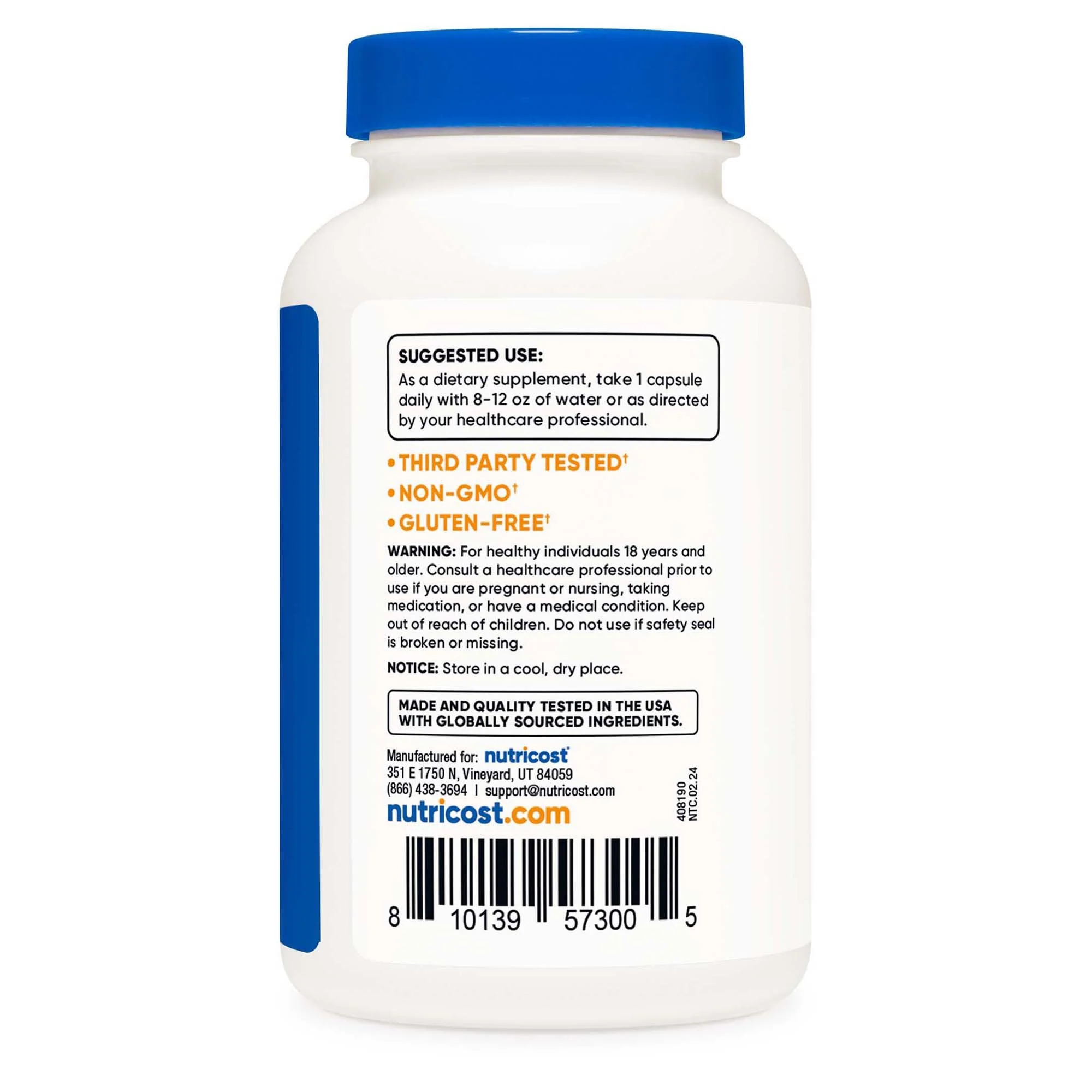 Nutricost Dietary Supplement nutricost Zinc Picolinate 50 mg Strength Capsule 240 Per Bottle (12/CS) - Image 3