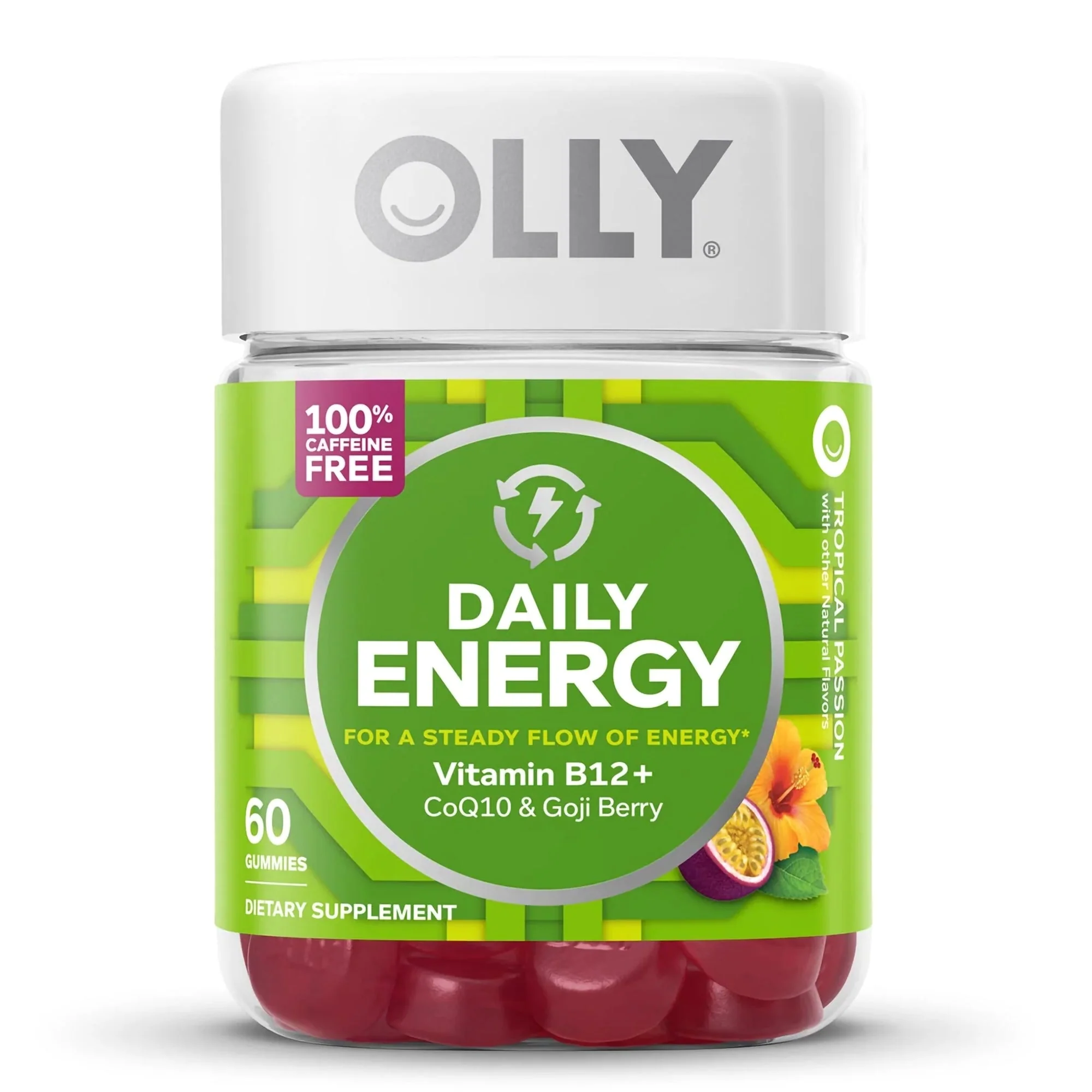 OLLY Public Benefit Corp Olly Daily Energy Gummies w/ Vitamin B-12, CoQ10 & Goji Berry Tropical Passion