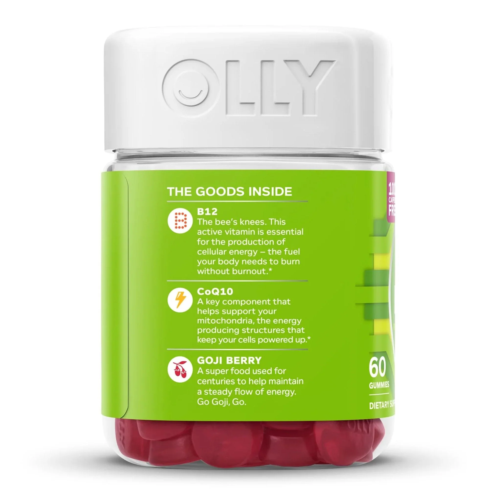 OLLY Public Benefit Corp Olly Daily Energy Gummies w/ Vitamin B-12, CoQ10 & Goji Berry Tropical Passion - Image 3