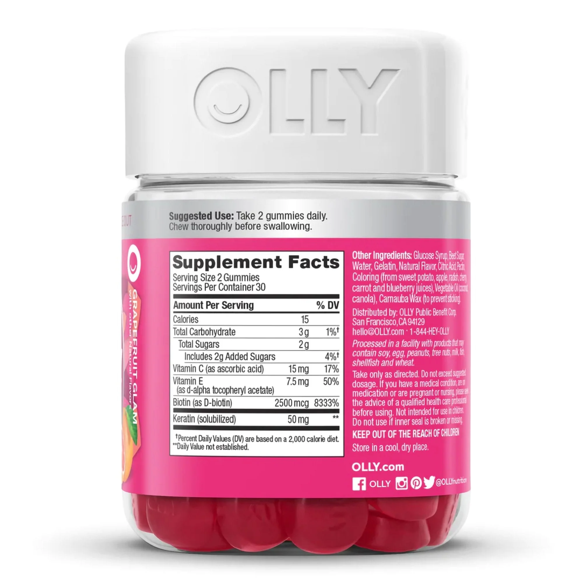 OLLY Public Benefit Corp Olly Undeniable Beauty Gummies Grapefruit Glam - Image 2