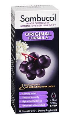Emerson Healthcare Sambucol Black Elderberry Dietary Supplement Syrup, 4-ounce bottle