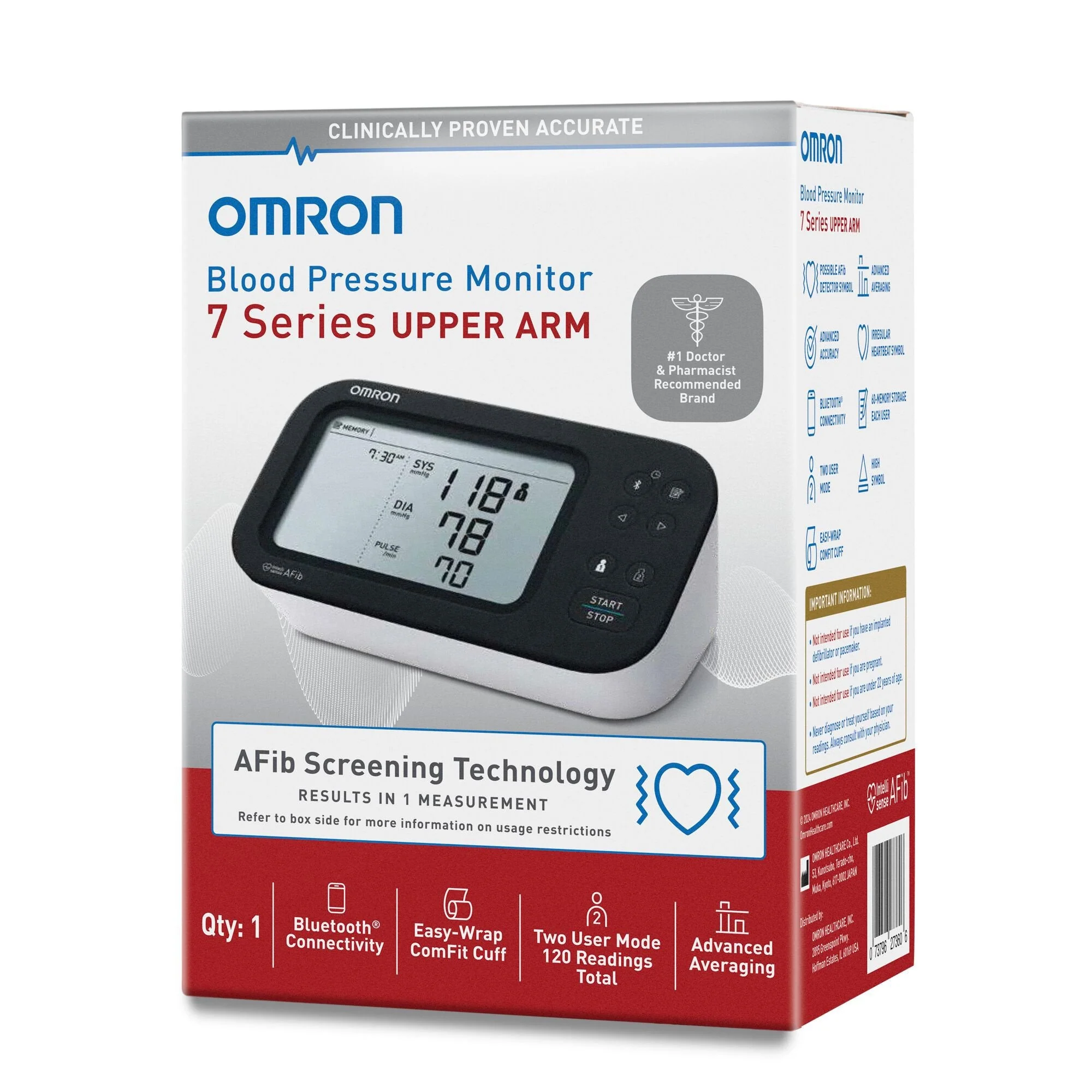 Emerson Healthcare Omron 7 Series Digital Blood Pressure Monitor with Bluetooth Connectivity (10/CS) - Image 3
