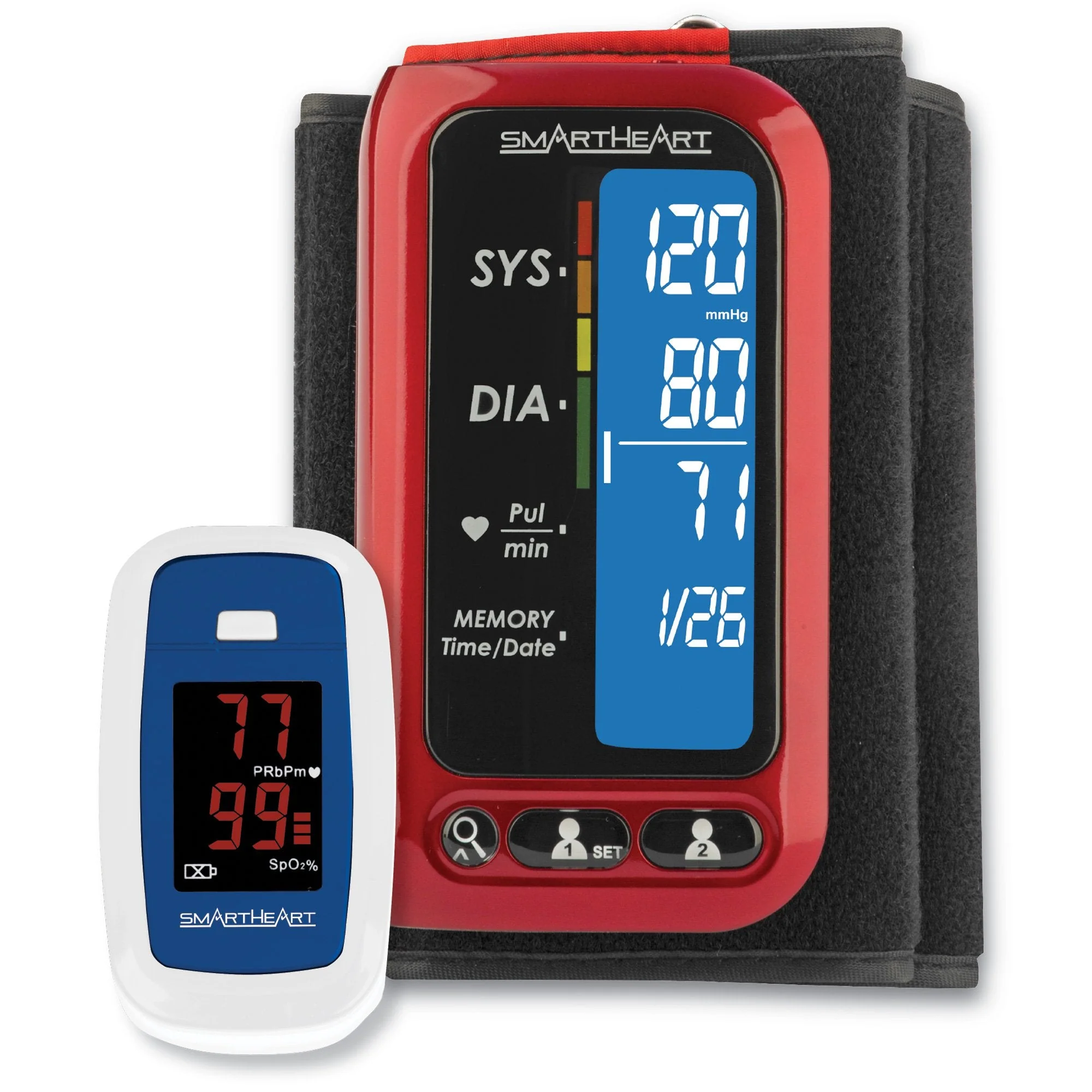 Veridian Healthcare LLC SmartHeart Heart Health Bundle 2-Piece, Blood Pressure Monitor, Pulse Oximeter
