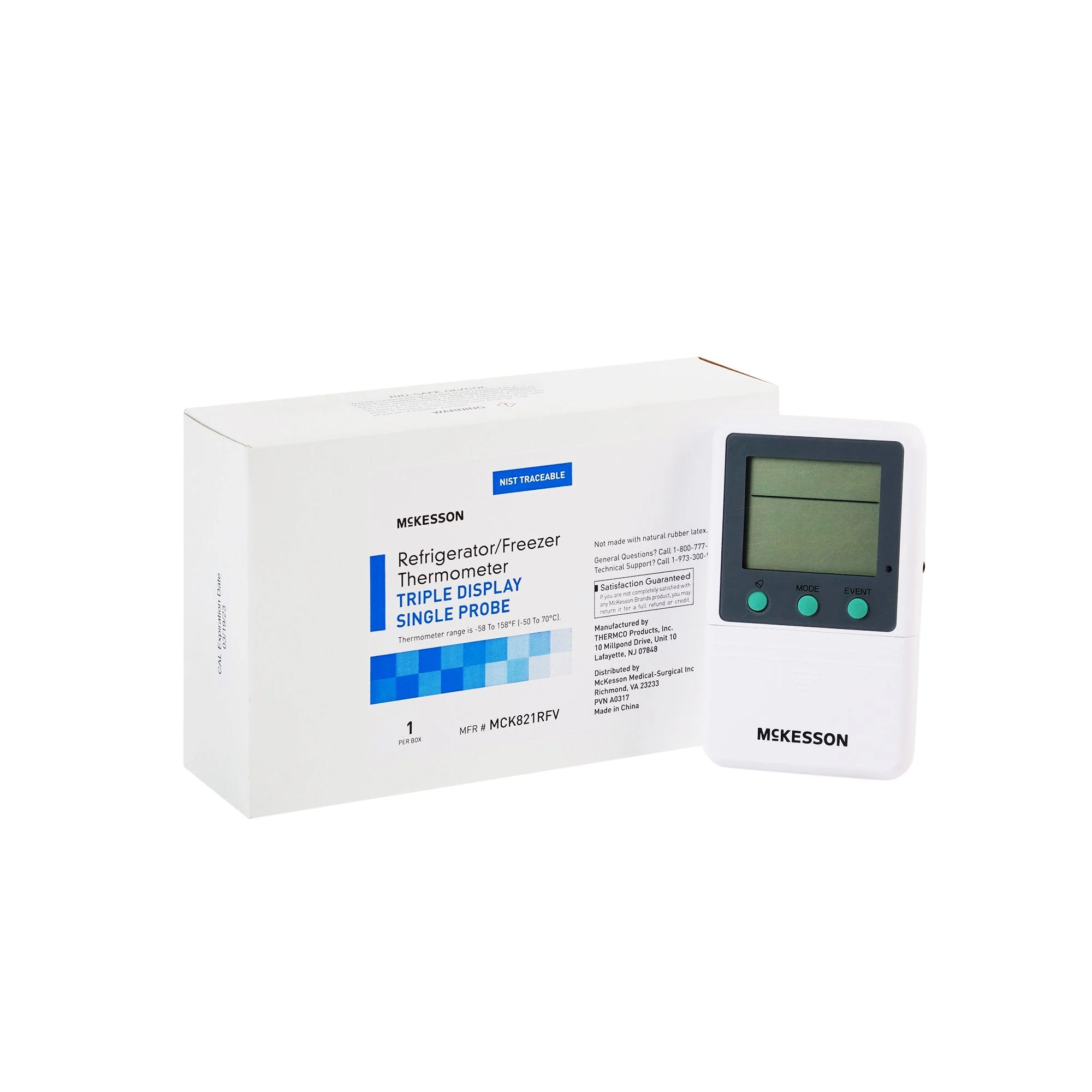 McKesson Brand McKesson Refrigerator/Freezer Thermometer, Digital Display, -58° – +158° F Range