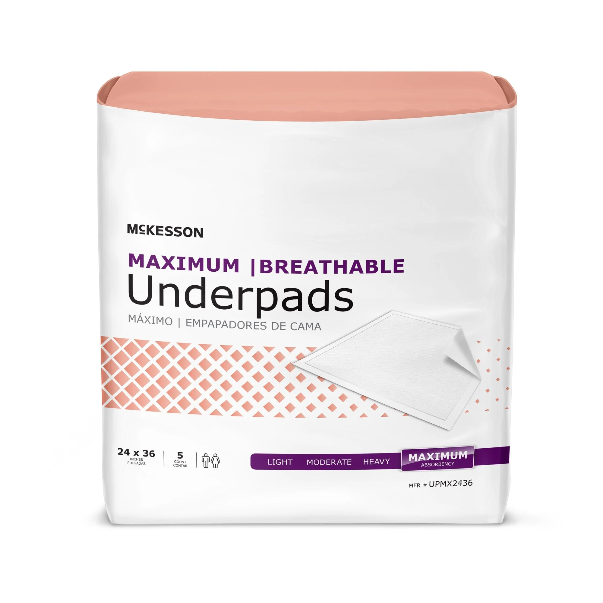McKesson Brand McKesson Ultimate Breathable Underpads, Maximum Protection, 24 x 36 Inch (70/CS)