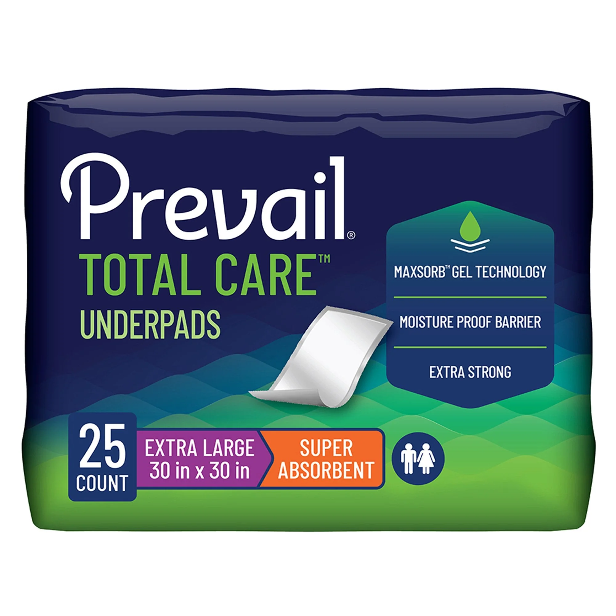 First Quality Products LLC Prevail Total Care Heavy Absorbency Underpad, 30x 36 Inch (100/CS)