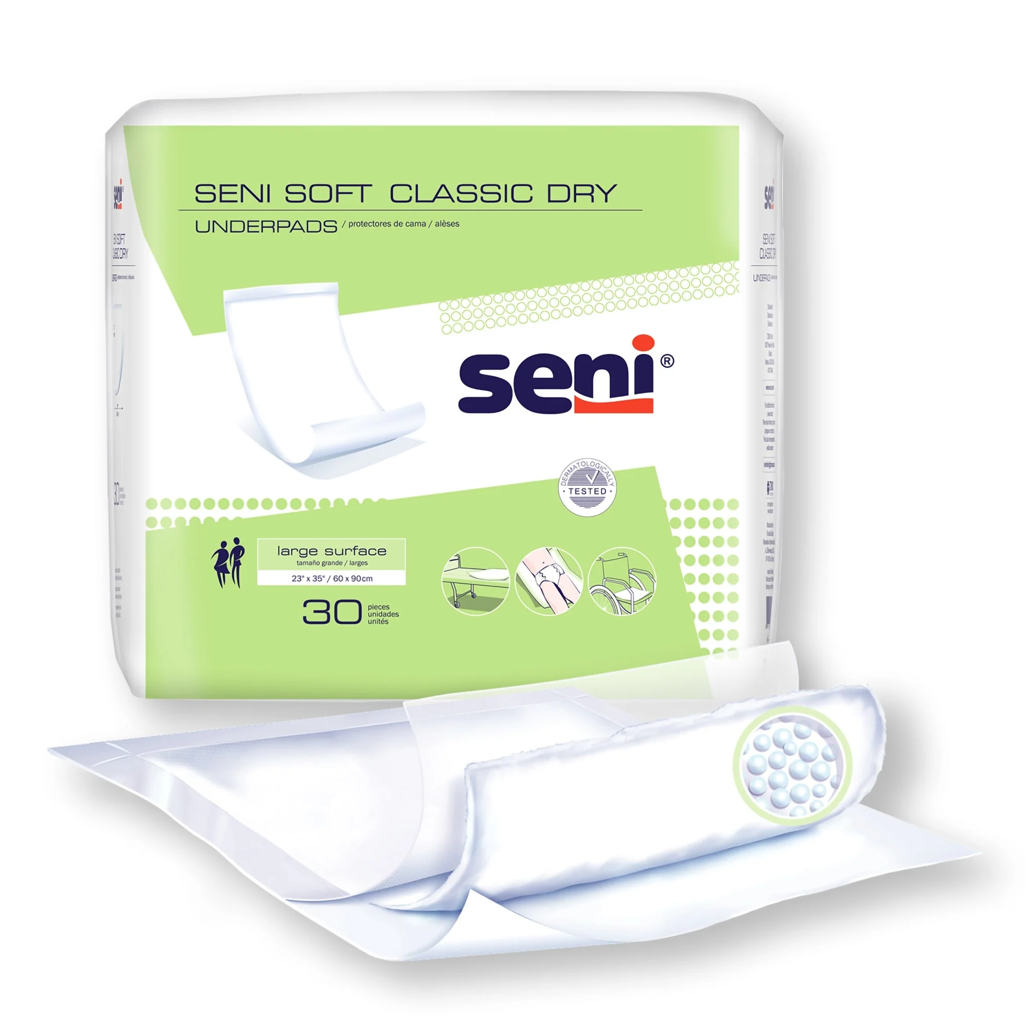 TZMO USA Inc Seni Soft Classic Dry Underpad, Level 1 Absorbency (120/CS) - Image 2