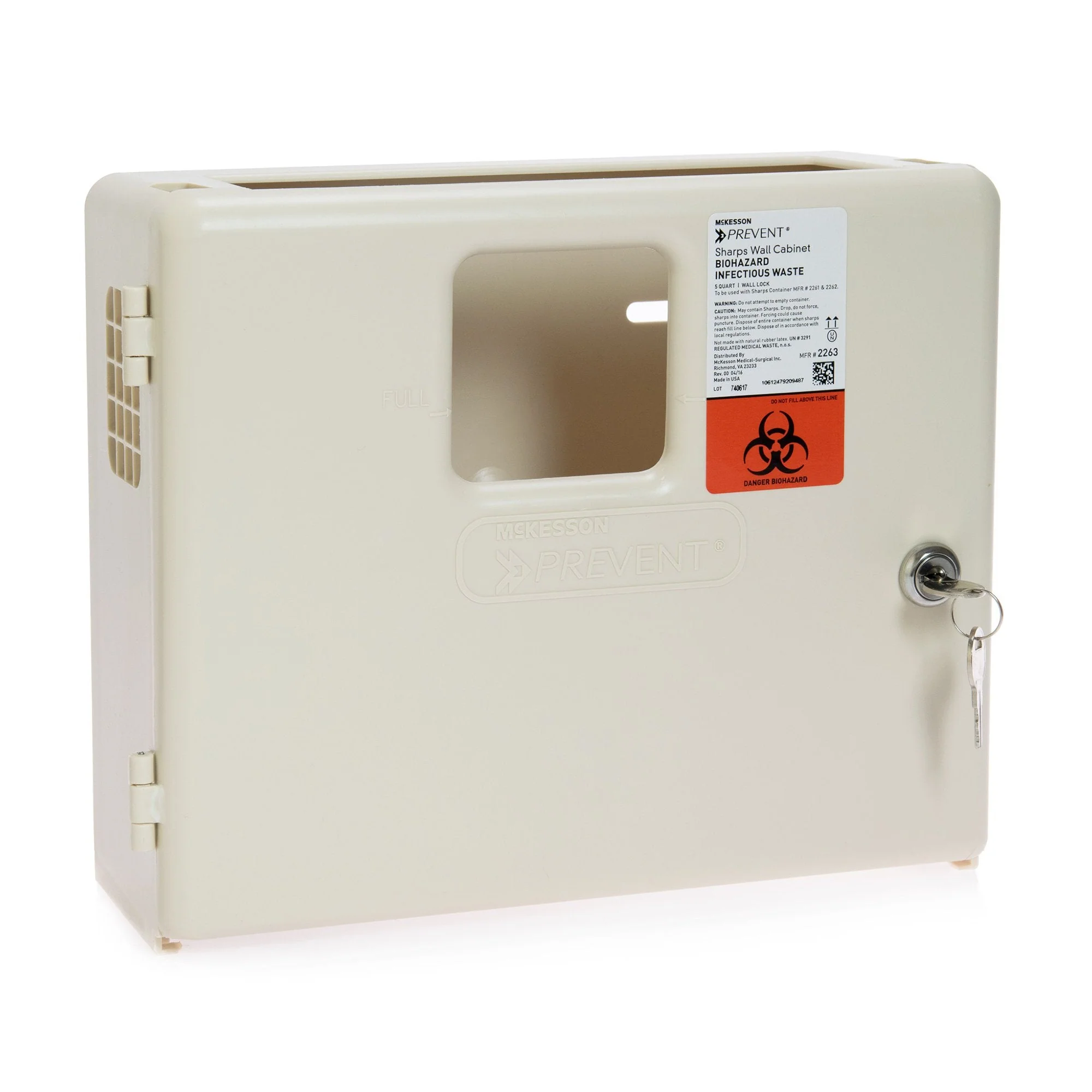 McKesson Brand McKesson Prevent Sharps Collector Wall Cabinet, 12¼ x 4¾ x 10 Inch (2/CS) - Image 4