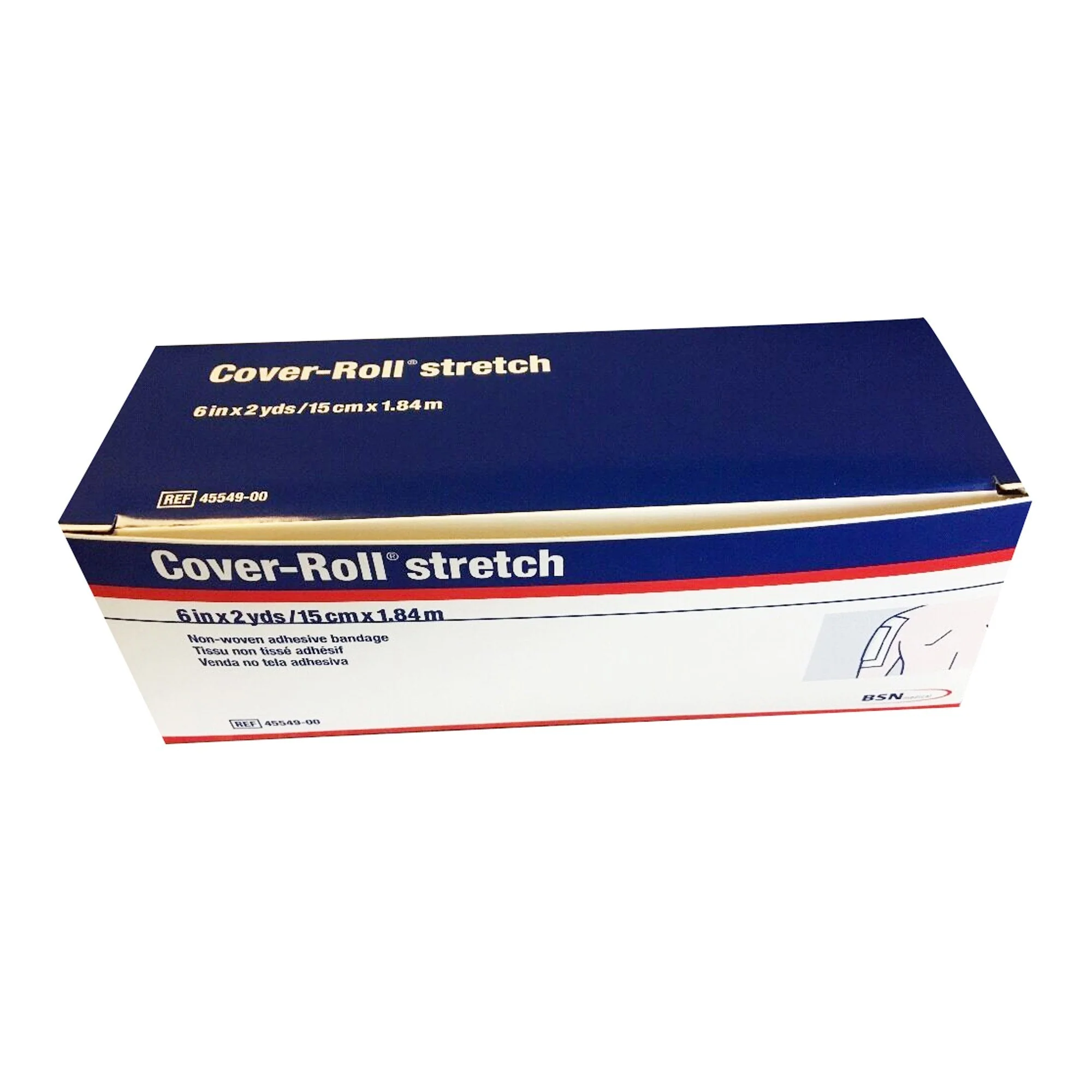 BSN Medical Cover-Roll Stretch Dressing Retention Tape with Liner, 6 Inch x 2 Yard, White (12/CS)