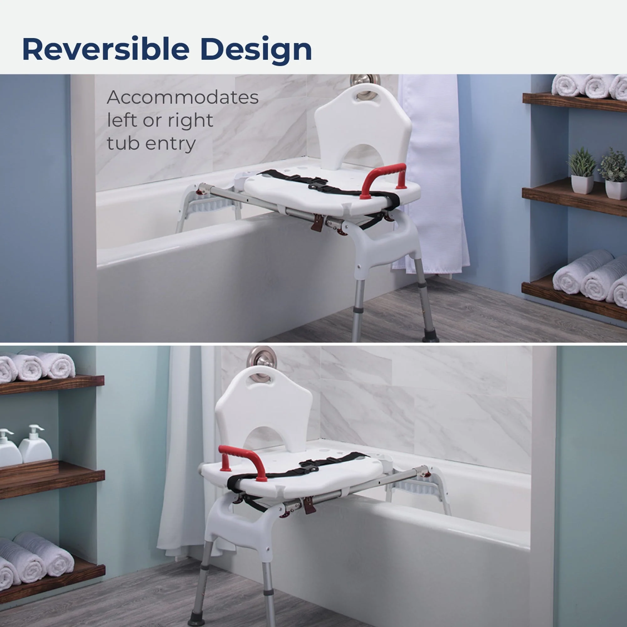Drive DeVilbiss Healthcare drive Aluminum Bath Transfer Bench, 21 – 25 Inch Seat Height - Image 7