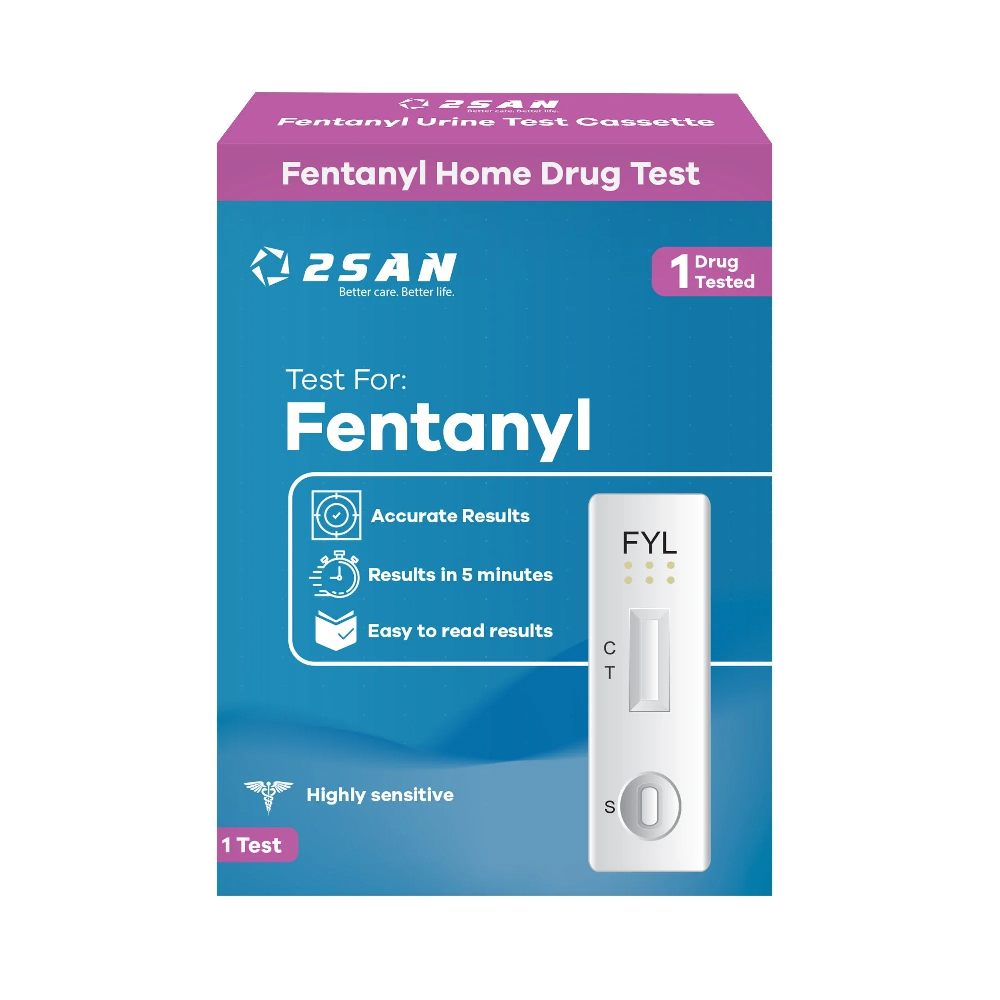 2San LLC Drugs of Abuse Test Kit 2San Fentanyl 1 Test per Kit (24 Kits per Case) CLIA Waived (24/CS)