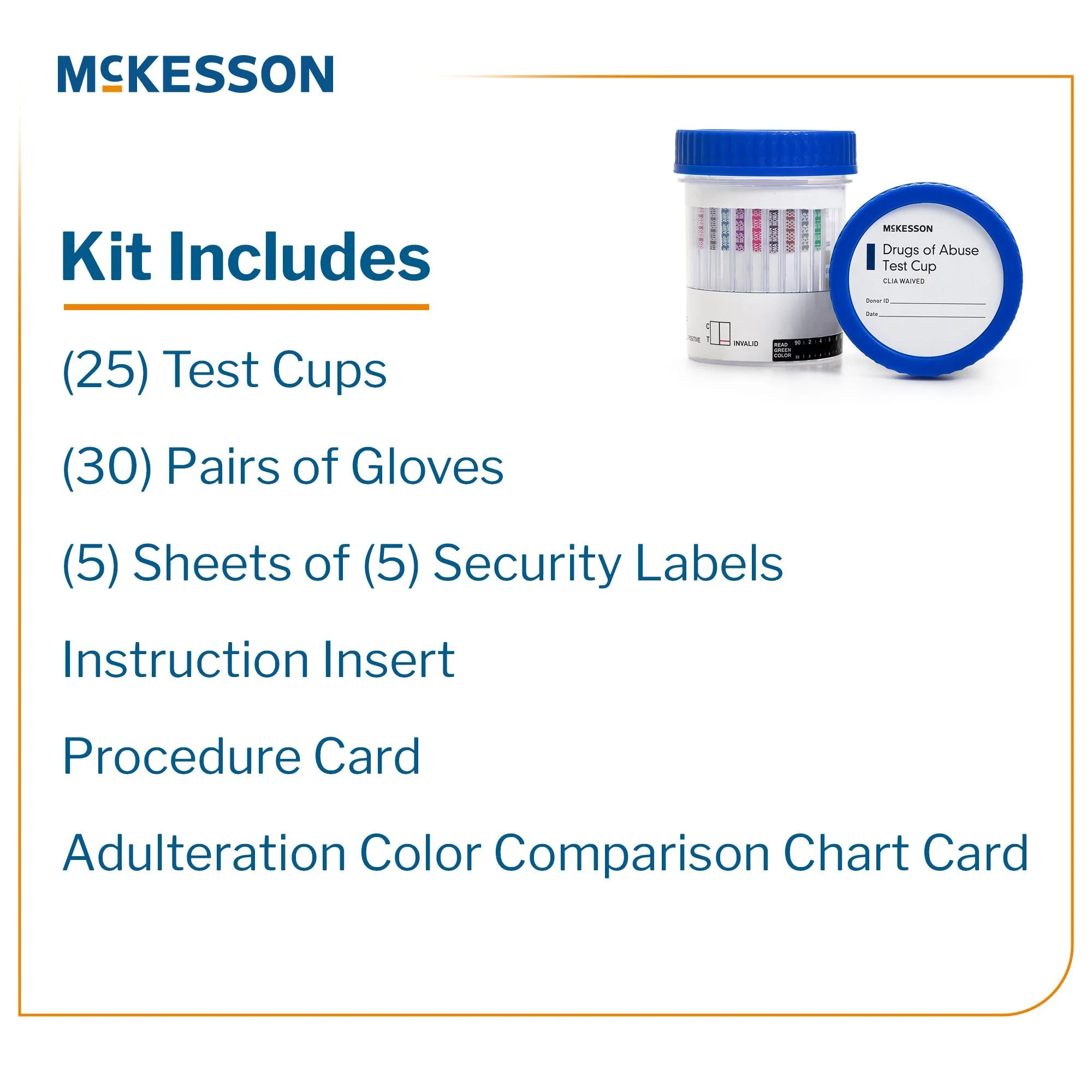 McKesson Brand McKesson 14-Drug Panel with Adulterants Drugs of Abuse Test (100/CS) - Image 2