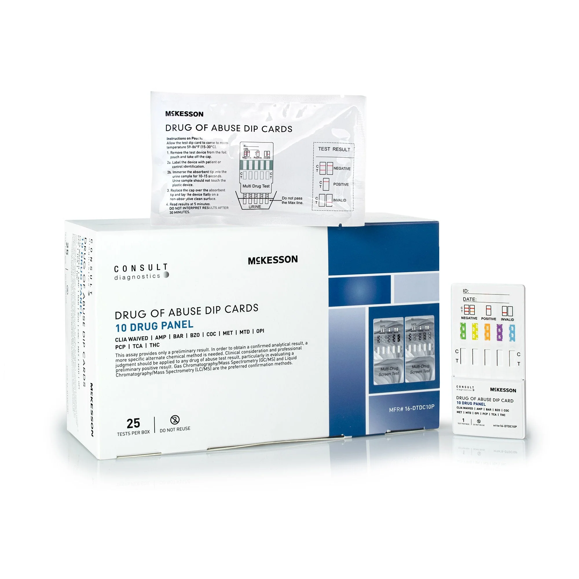 McKesson Brand McKesson Consult 10-Drug Panel with Adulterants Drugs of Abuse Test Kit (500/CS)