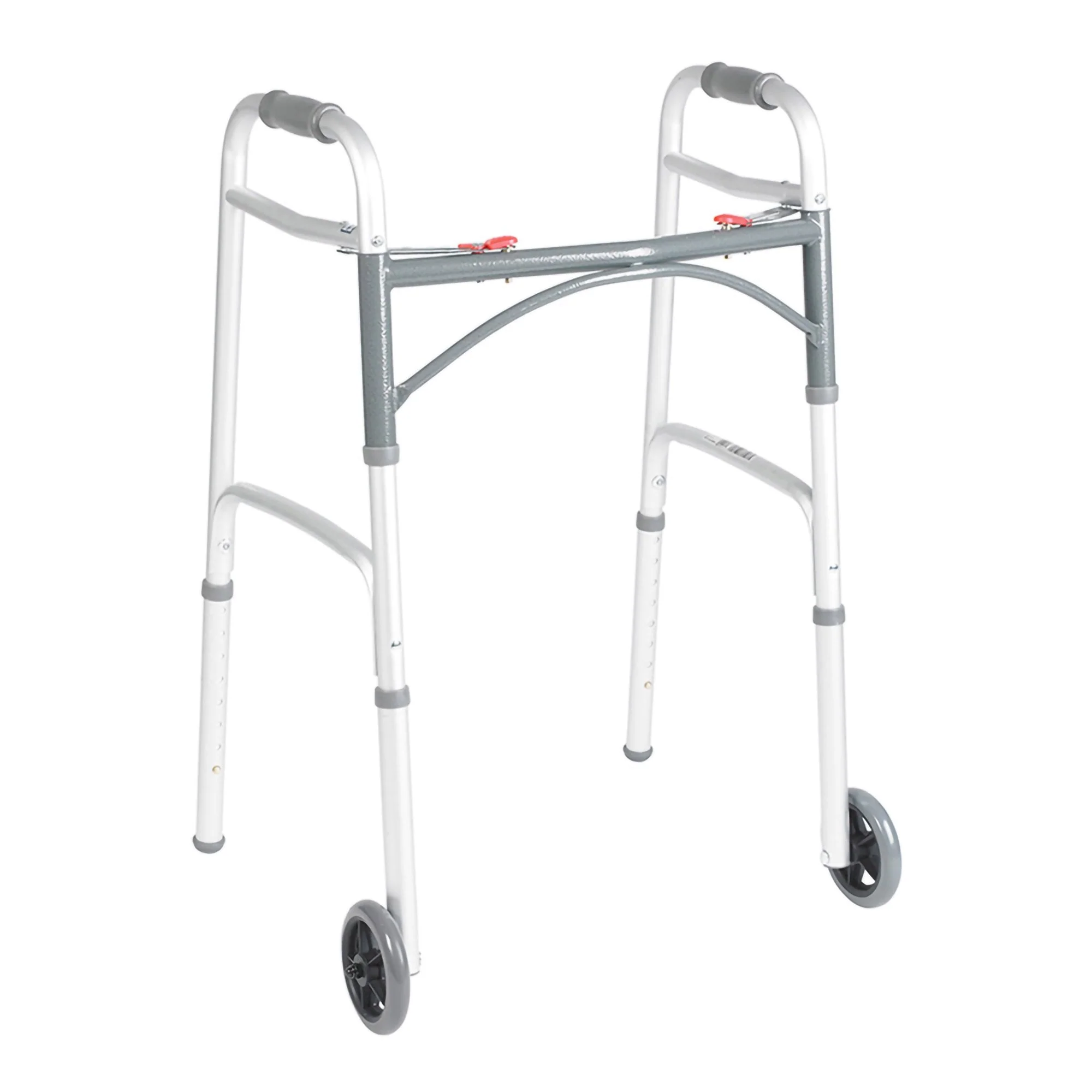 Drive DeVilbiss Healthcare drive Deluxe Aluminum Dual Release Folding Walker, 25 – 32¼ Inch Height (4/CS)