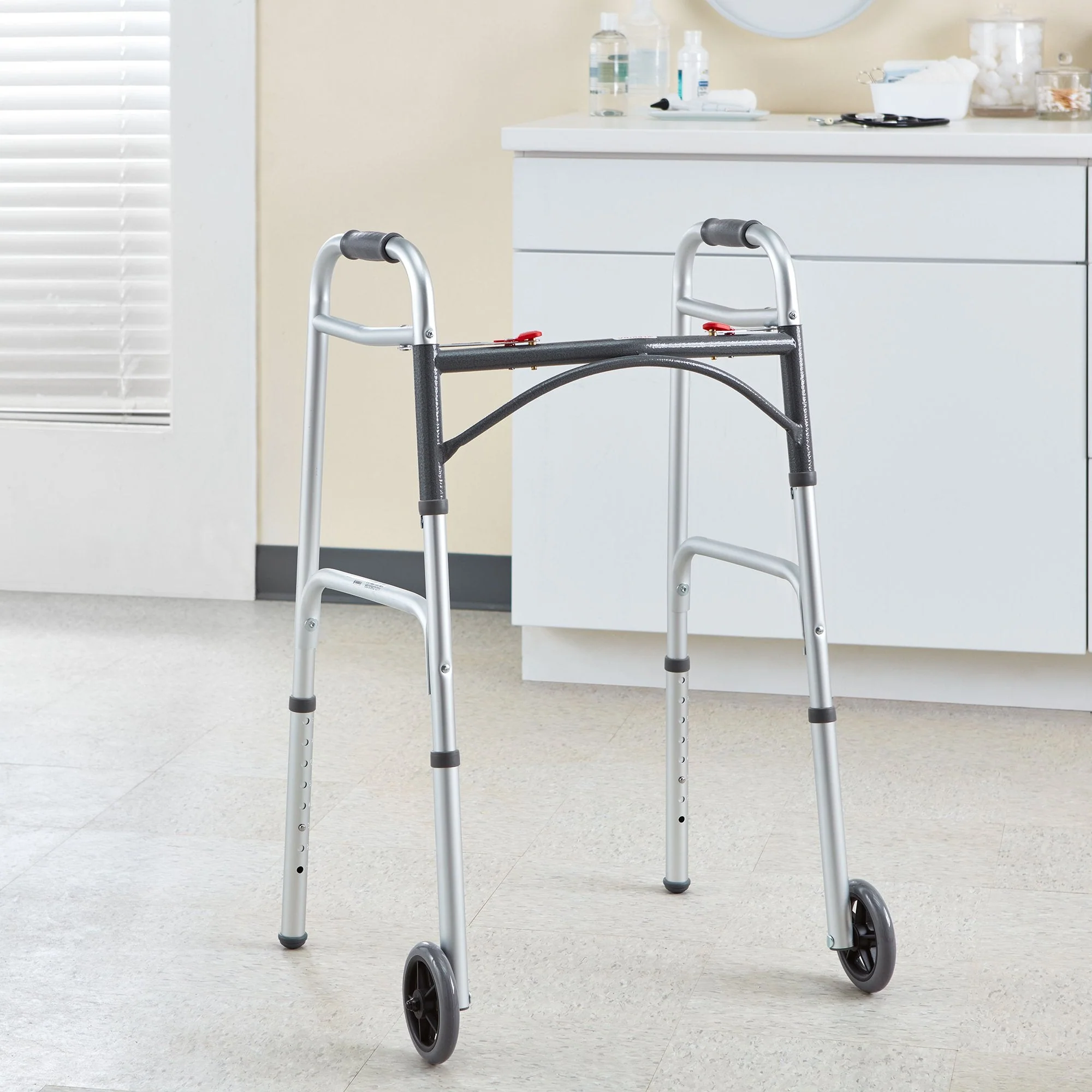 McKesson Brand McKesson Folding Walker, Adjustable Height (4/CS) - Image 4