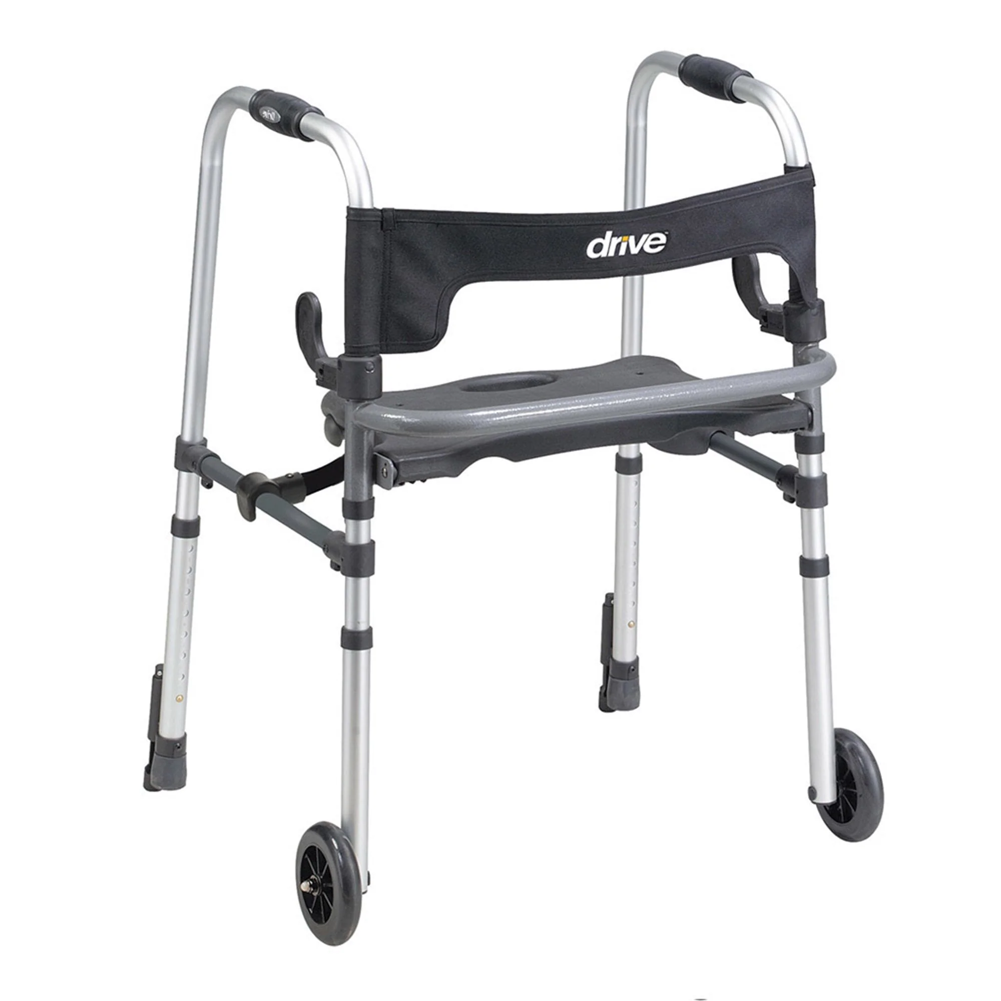 Drive DeVilbiss Healthcare Clever-Lite LS Aluminum Dual Release Folding Walker, 29.5 – 39 Inch Height