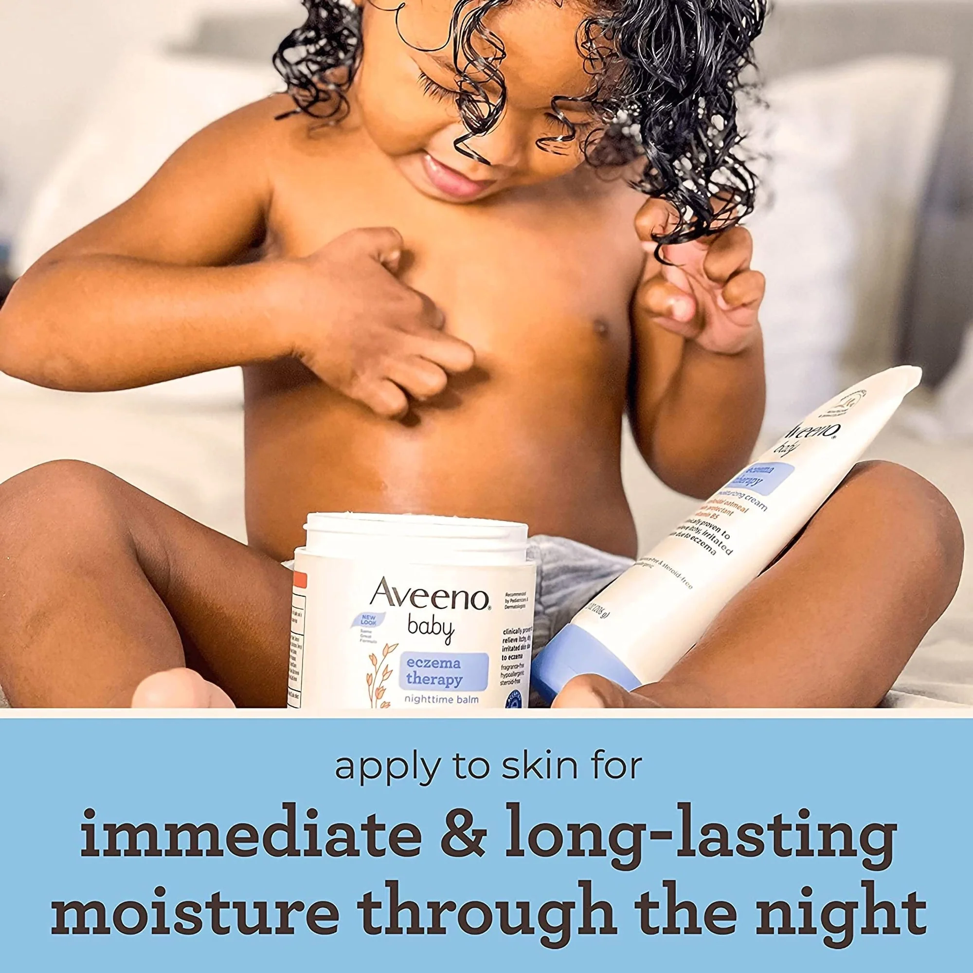 J & J Sales Aveeno Baby Eczema Therapy Nighttime Balm, 11-ounce Jar - Image 3