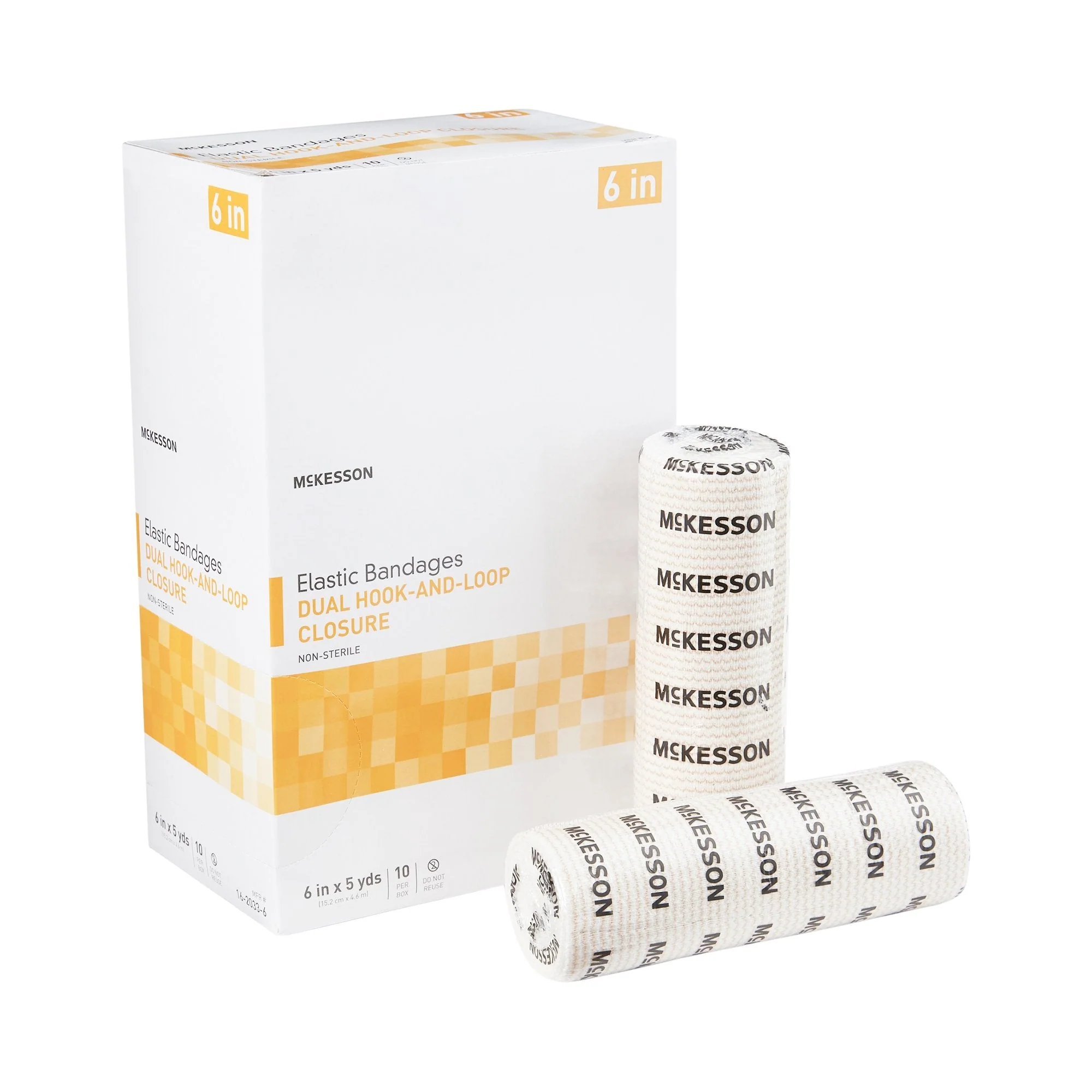 McKesson Brand McKesson Double hook-and-loop closure Elastic Bandage, 6 Inch x 5 Yard (50/CS)
