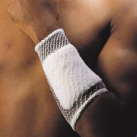 Elastic Net Retainer Dressing Stretch Net Tubular White Elastic Size 9 25 Yard Length Chest / Axilla / Abdomen NonSterile