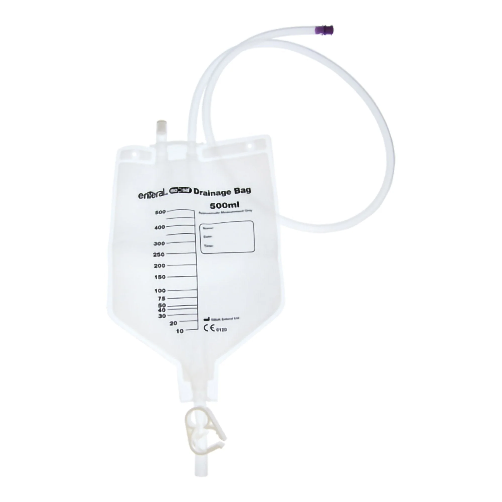 Enteral Drainage Bag ENFit 50 cm Tubing 500 mL Sterile ENFit Connector Barrier
