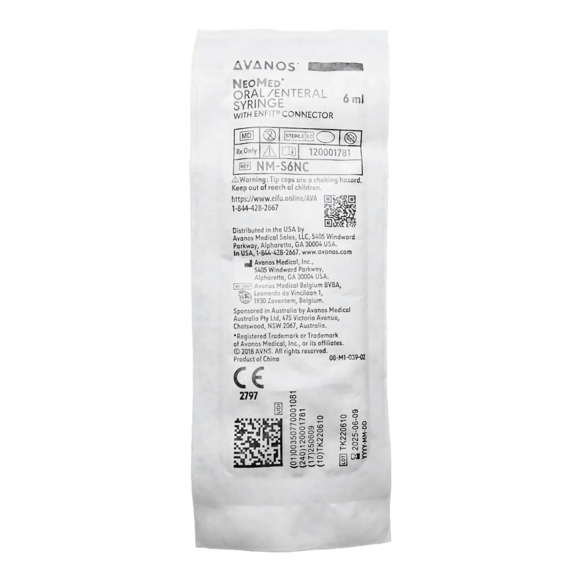 Enteral / Oral Syringe NeoMed 6 mL Enfit Tip Without Safety