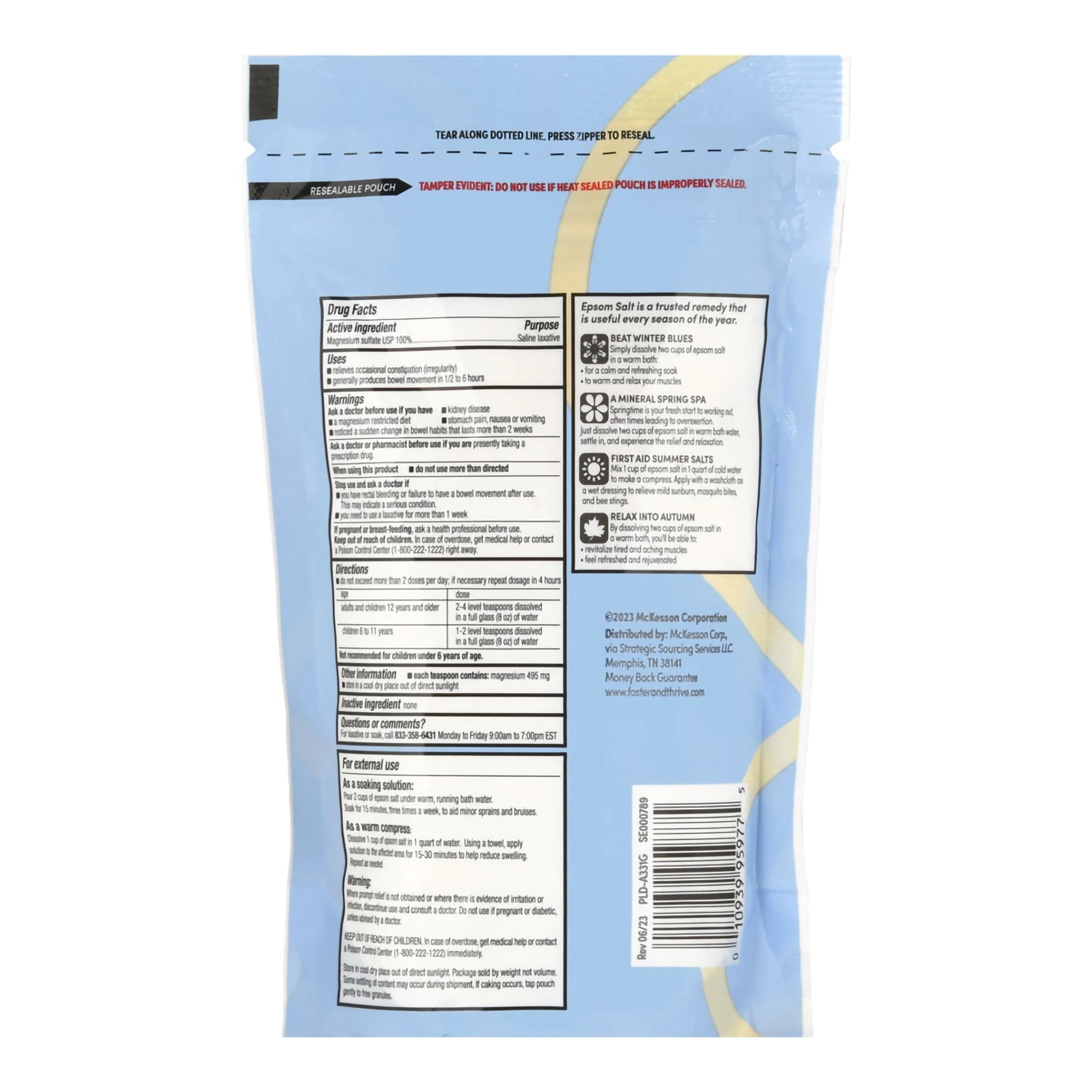 McKesson Brand Foster & Thrive Multi-Purpose Epsom Salt Magnesium Sulfate - Image 2