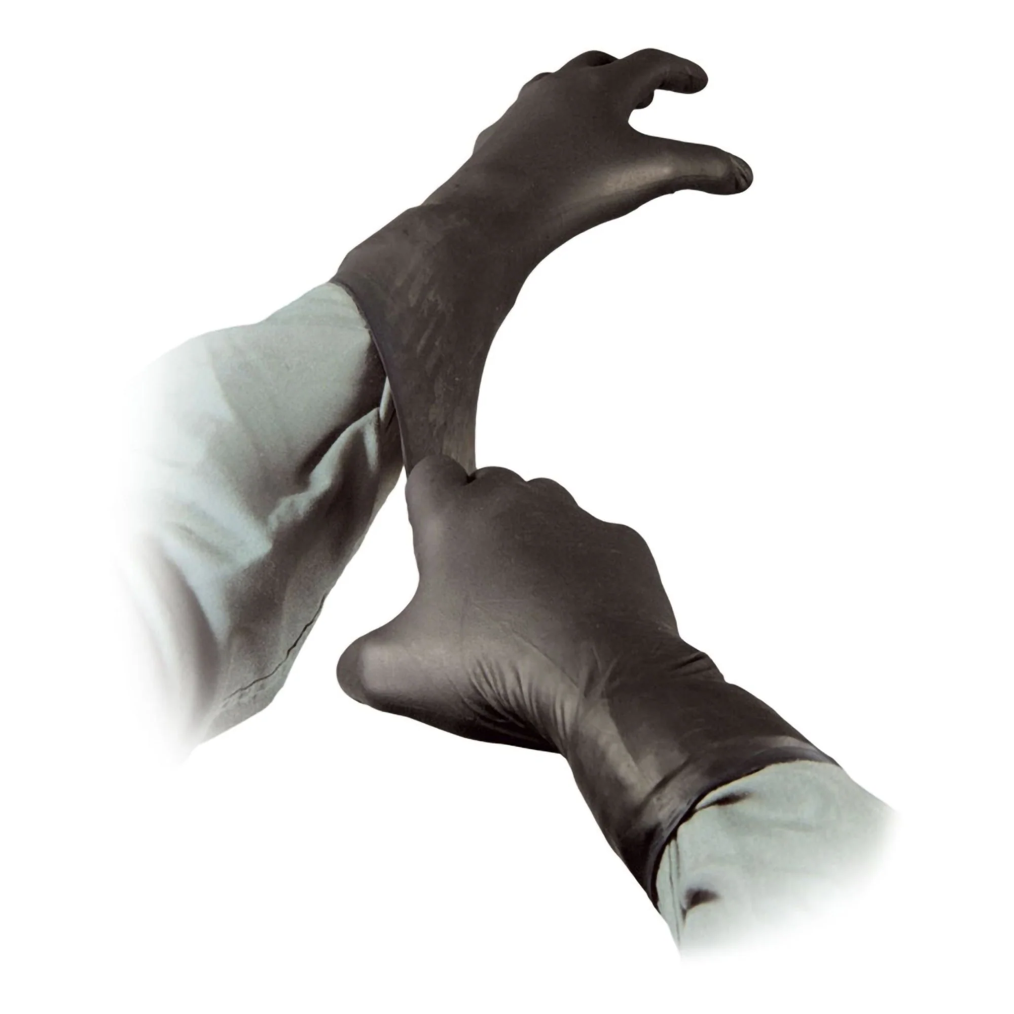 North American Rescue Black Talon Nitrile Extended Cuff Length Exam Glove, Medium, Black (25/PK) - Image 3