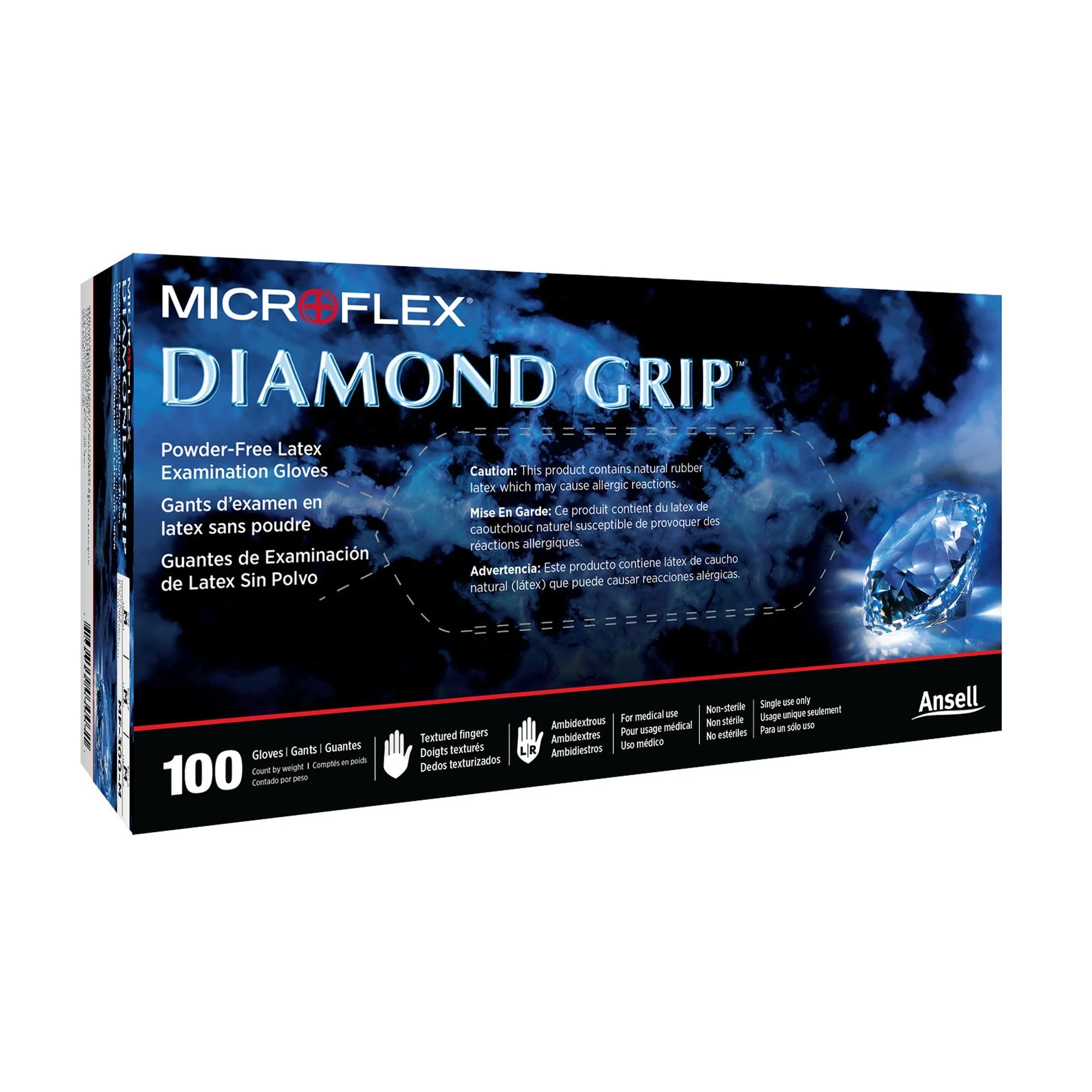 Microflex Medical Diamond Grip Latex Exam Glove, Extra Large, White (1000/CS)