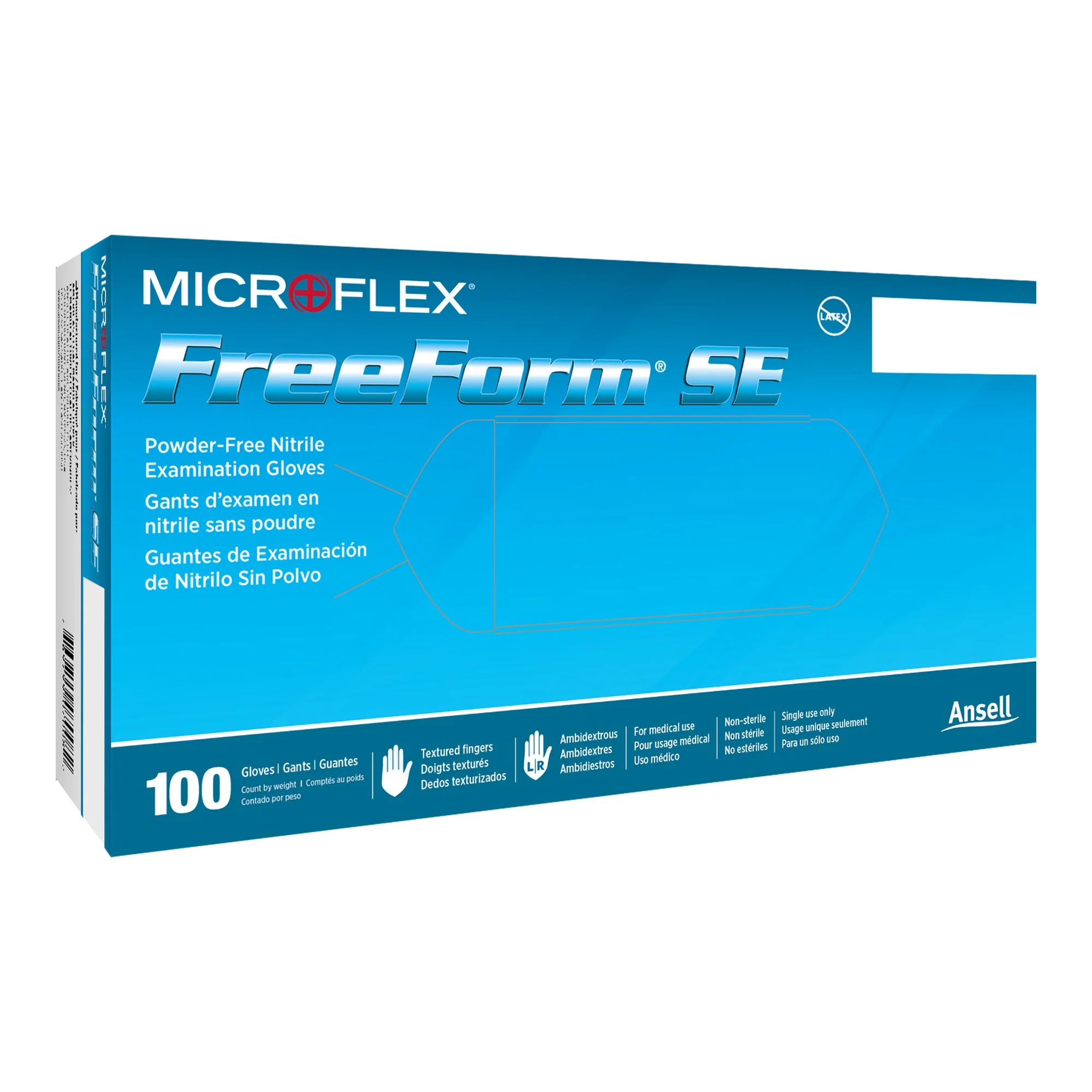 Microflex Medical FreeForm SE Nitrile Exam Glove, Extra Small, Blue (1000/CS)