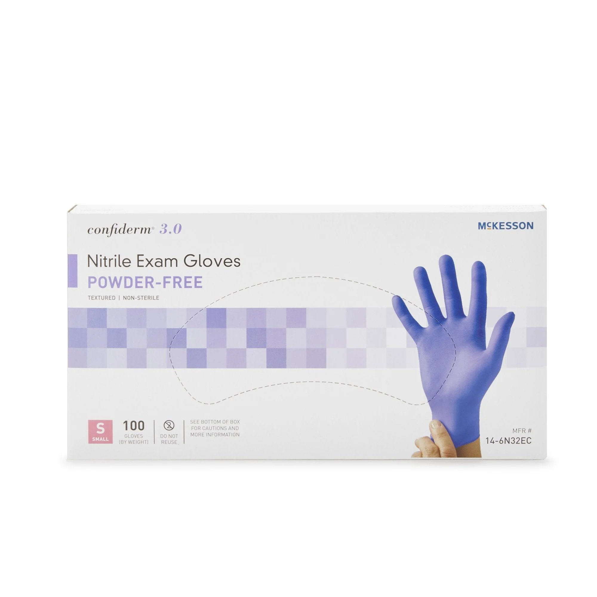 McKesson Brand McKesson Confiderm 3.0 Nitrile Exam Glove, Small, Blue (1000/CS) - Image 5