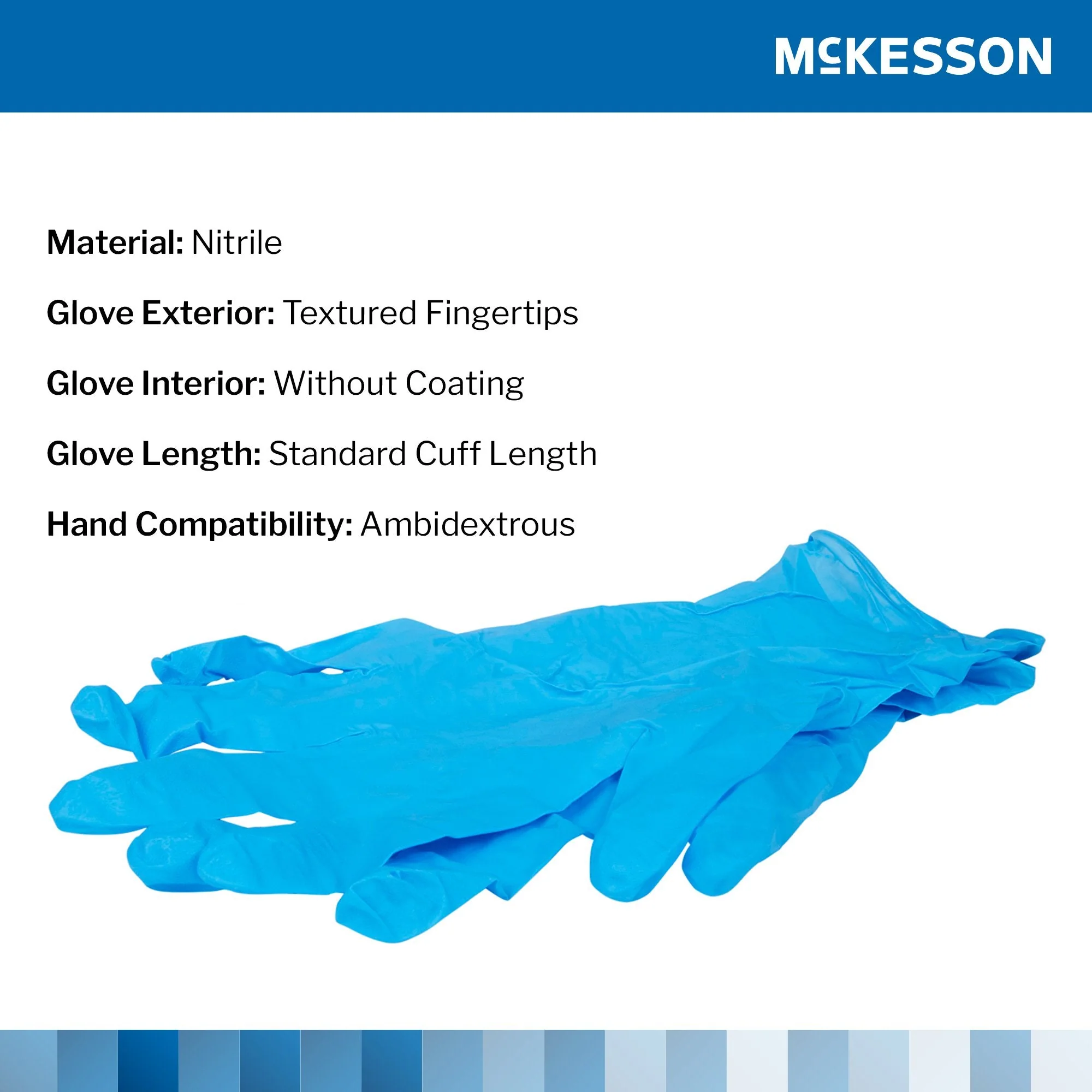 McKesson Brand McKesson Confiderm 3.8 Nitrile Exam Glove, Small, Blue (1000/CS) - Image 3