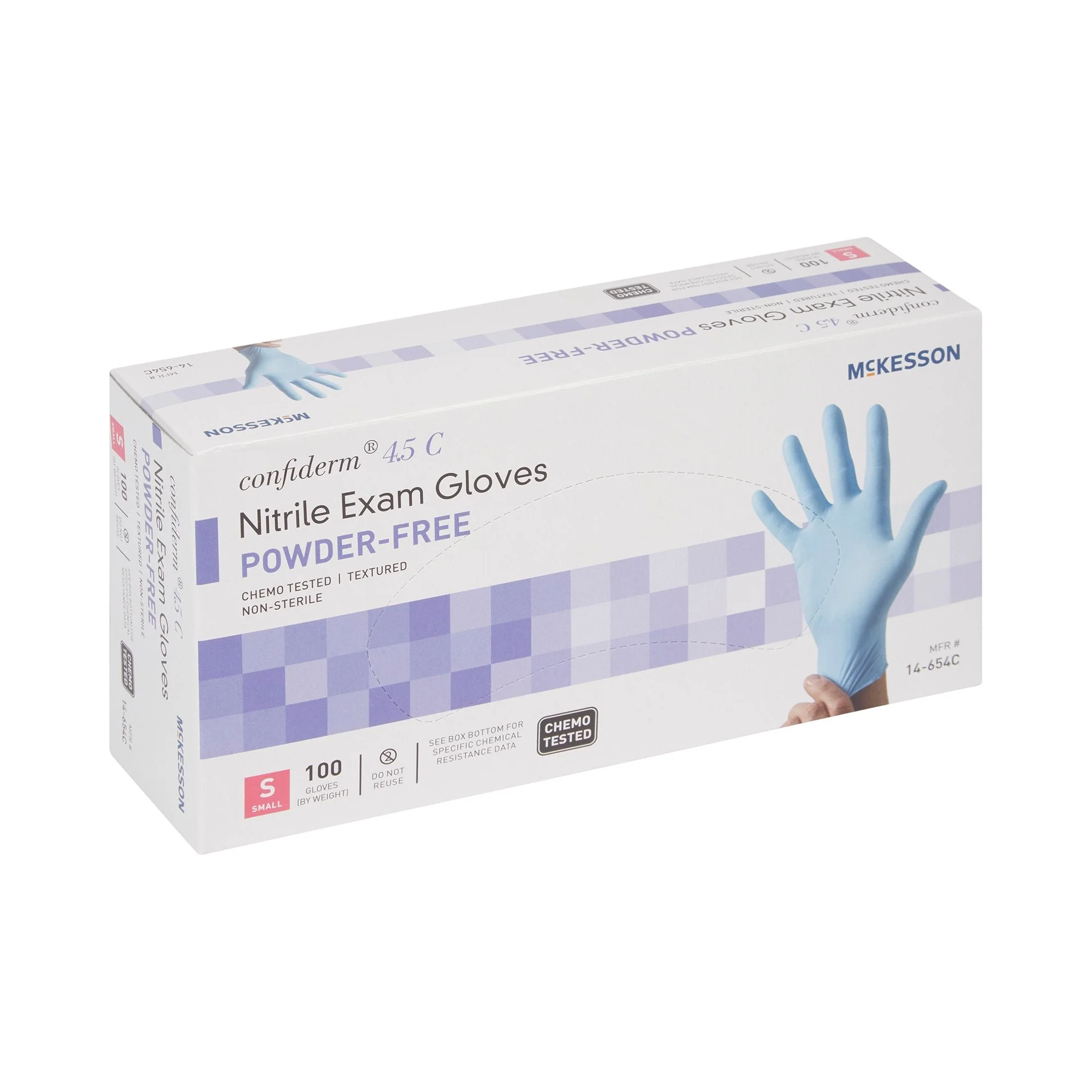 McKesson Brand McKesson Confiderm 4.5C Nitrile Exam Glove, Small, Blue (1000/CS) - Image 6